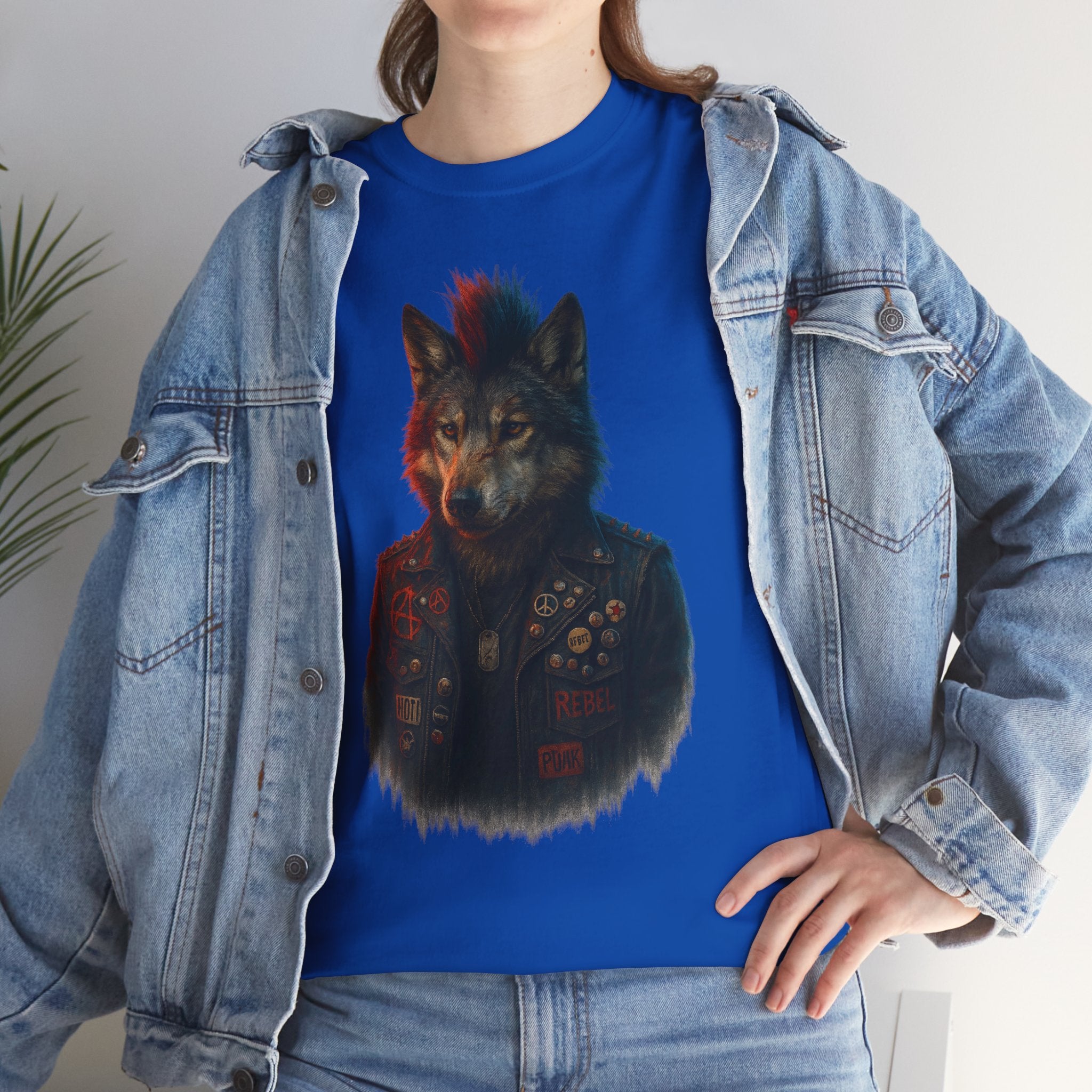 Wolf Art Unisex Heavy Cotton Tee, Graphic Tee, Casual Wear, Animal Lover Gift, Statement T-Shirt, Unique Fashion