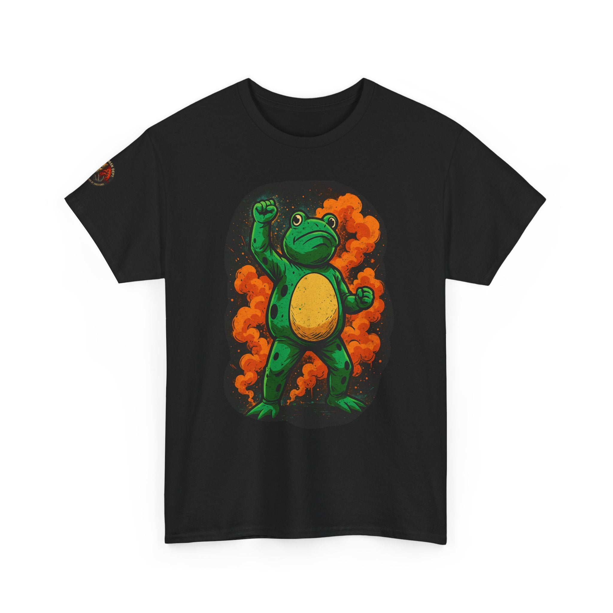 Frog Power Unisex Tee, Bold Cartoon Graphic Shirt, Unique Gift for Amphibian Lovers, Fun Casual Wear, Perfect for Nature Enthusiasts