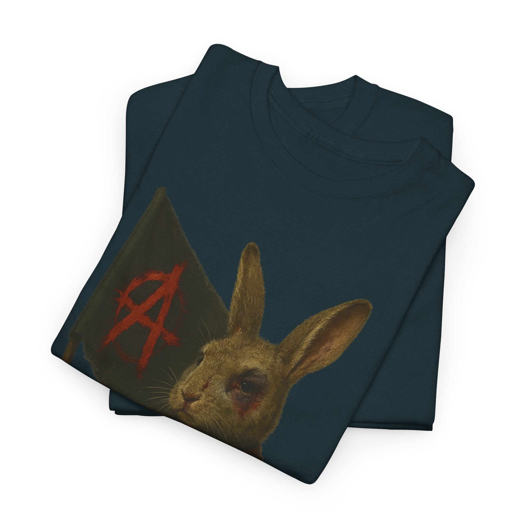 Rebellious Rabbit Art Tee, Cool Graphic Tee, Animal Lover Gift, Unisex Casual Shirt, Edgy Fashion Tee, Quirky Gift Idea