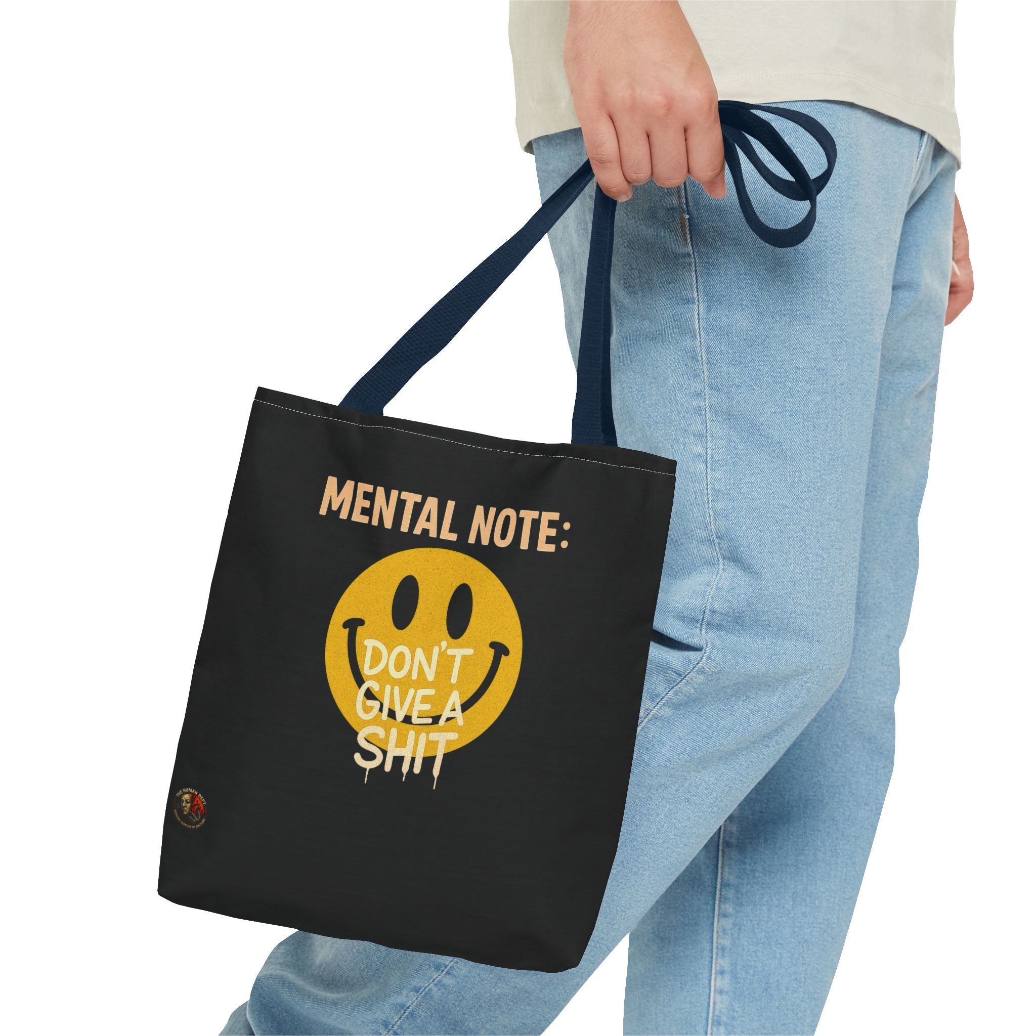 Smiley Face Tote Bag, Motivational Bag, Eco-Friendly Shopper, Gift for Friends, Everyday Use, Mental Note Design