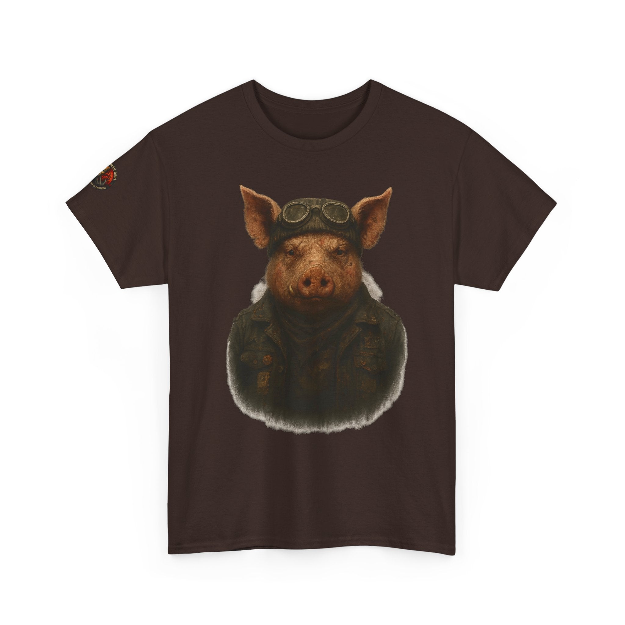 Aviator Pig Unisex Tee, Fun Graphic Shirt, Animal Lovers Gift, Casual Wear, Unique Design, Vintage Style T-Shirt