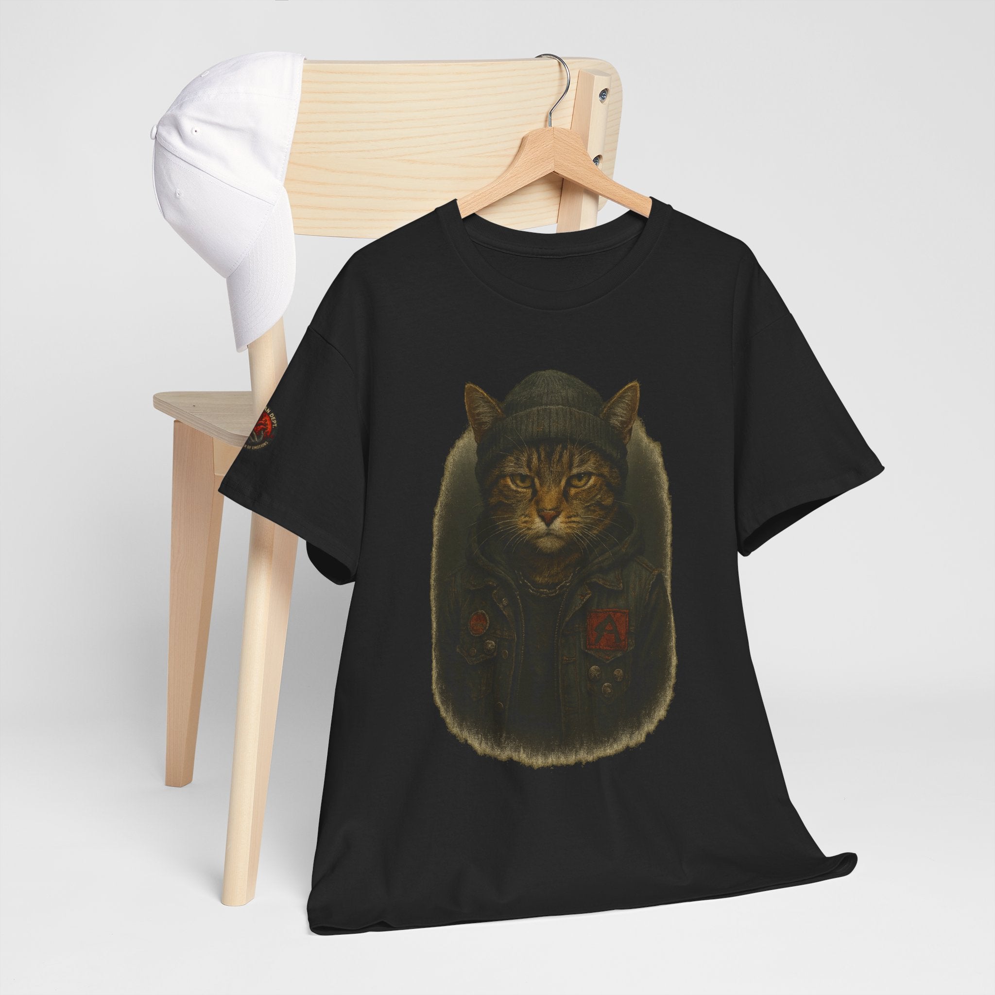 Cat-Inspired Unisex Heavy Cotton Tee, Cute Cat Shirt, Graphic Tee Gift, Animal Lover Apparel, Fun Everyday Wear, Casual Gift