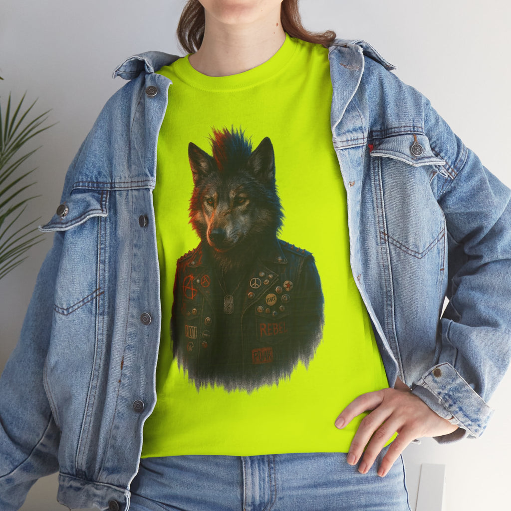Wolf Art Unisex Heavy Cotton Tee, Graphic Tee, Casual Wear, Animal Lover Gift, Statement T-Shirt, Unique Fashion