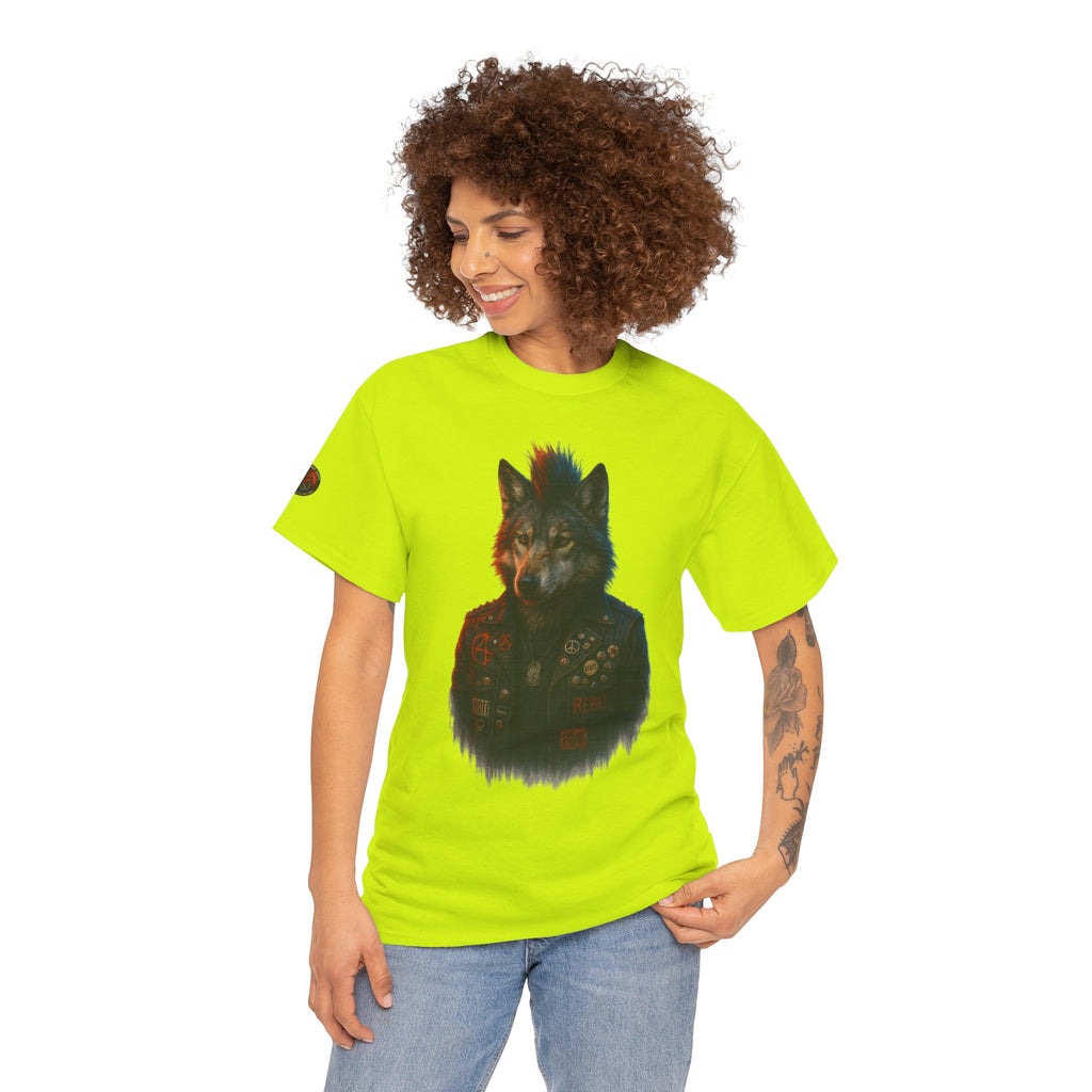 Wolf Art Unisex Heavy Cotton Tee, Graphic Tee, Casual Wear, Animal Lover Gift, Statement T-Shirt, Unique Fashion