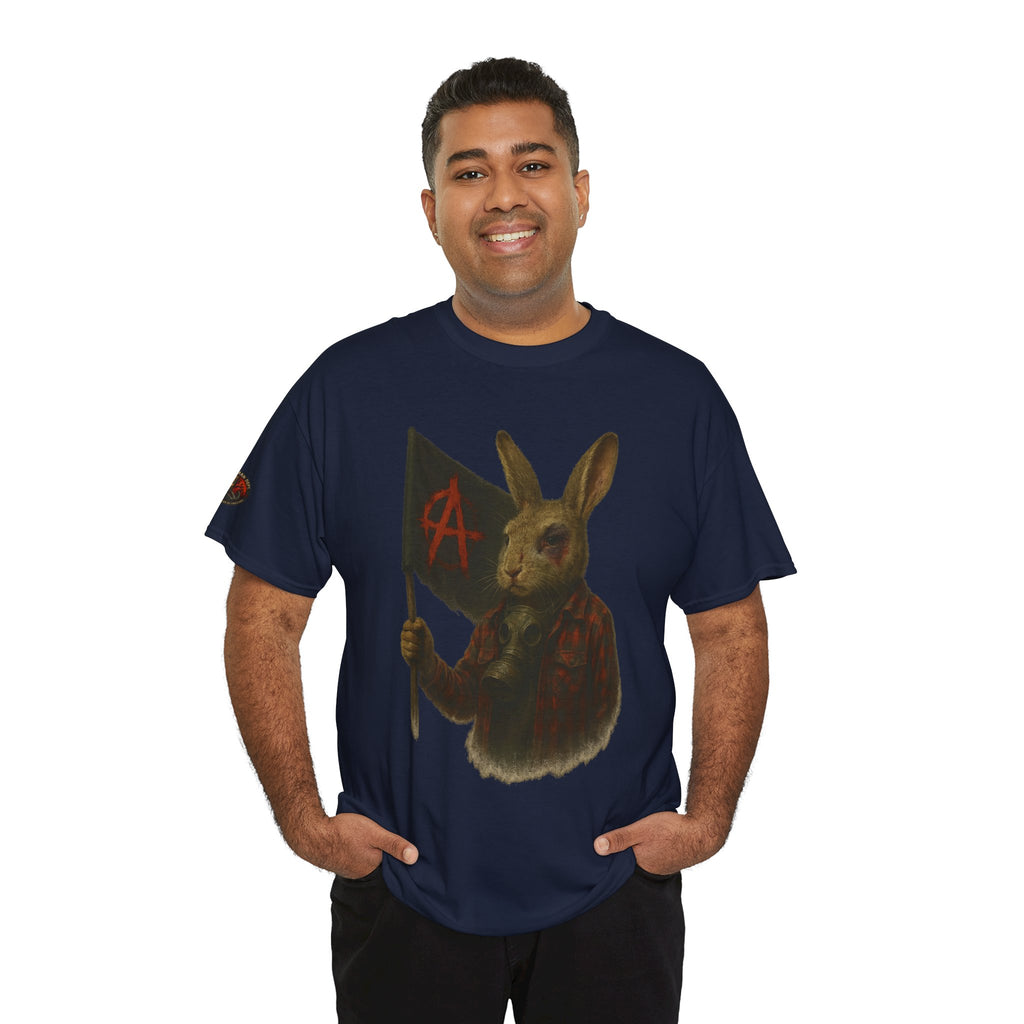 Rebellious Rabbit Art Tee, Cool Graphic Tee, Animal Lover Gift, Unisex Casual Shirt, Edgy Fashion Tee, Quirky Gift Idea