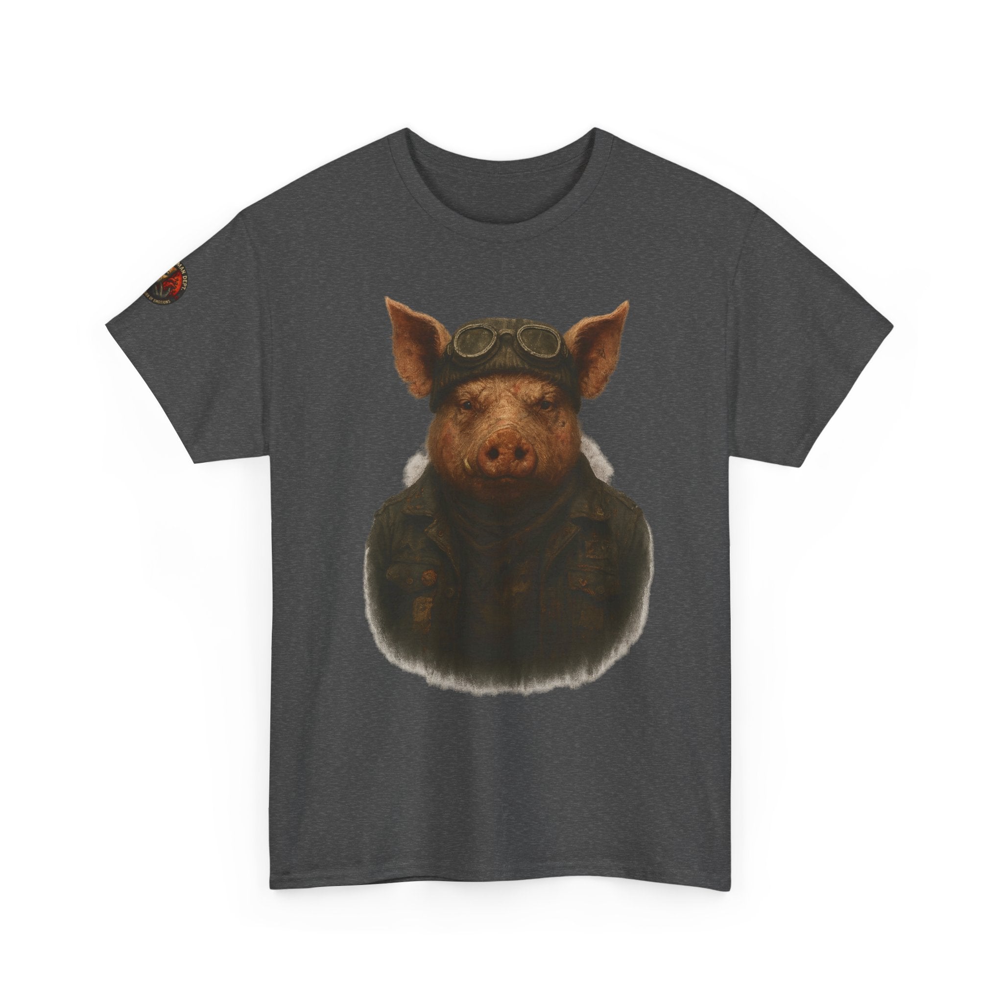 Aviator Pig Unisex Tee, Fun Graphic Shirt, Animal Lovers Gift, Casual Wear, Unique Design, Vintage Style T-Shirt