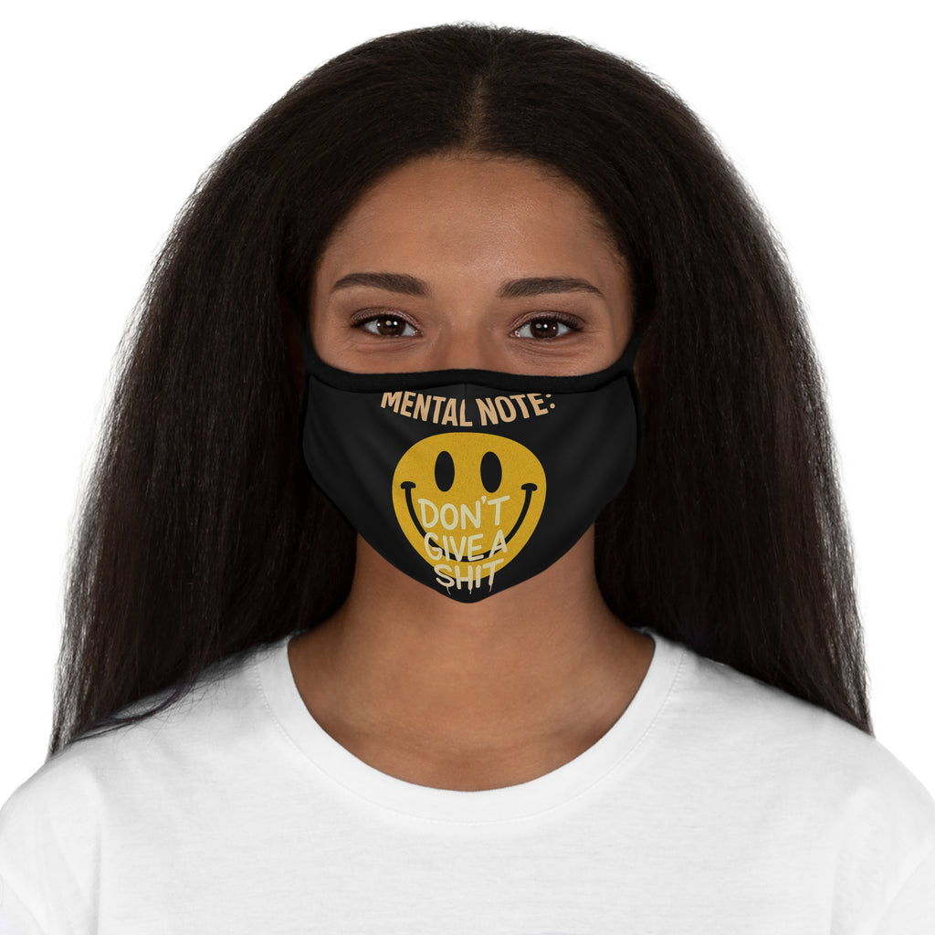 Funny Smile Face Mask, Mental Note Don't Give a Shit, Humor Mask, Gift for Adults, Quirky Face Covering