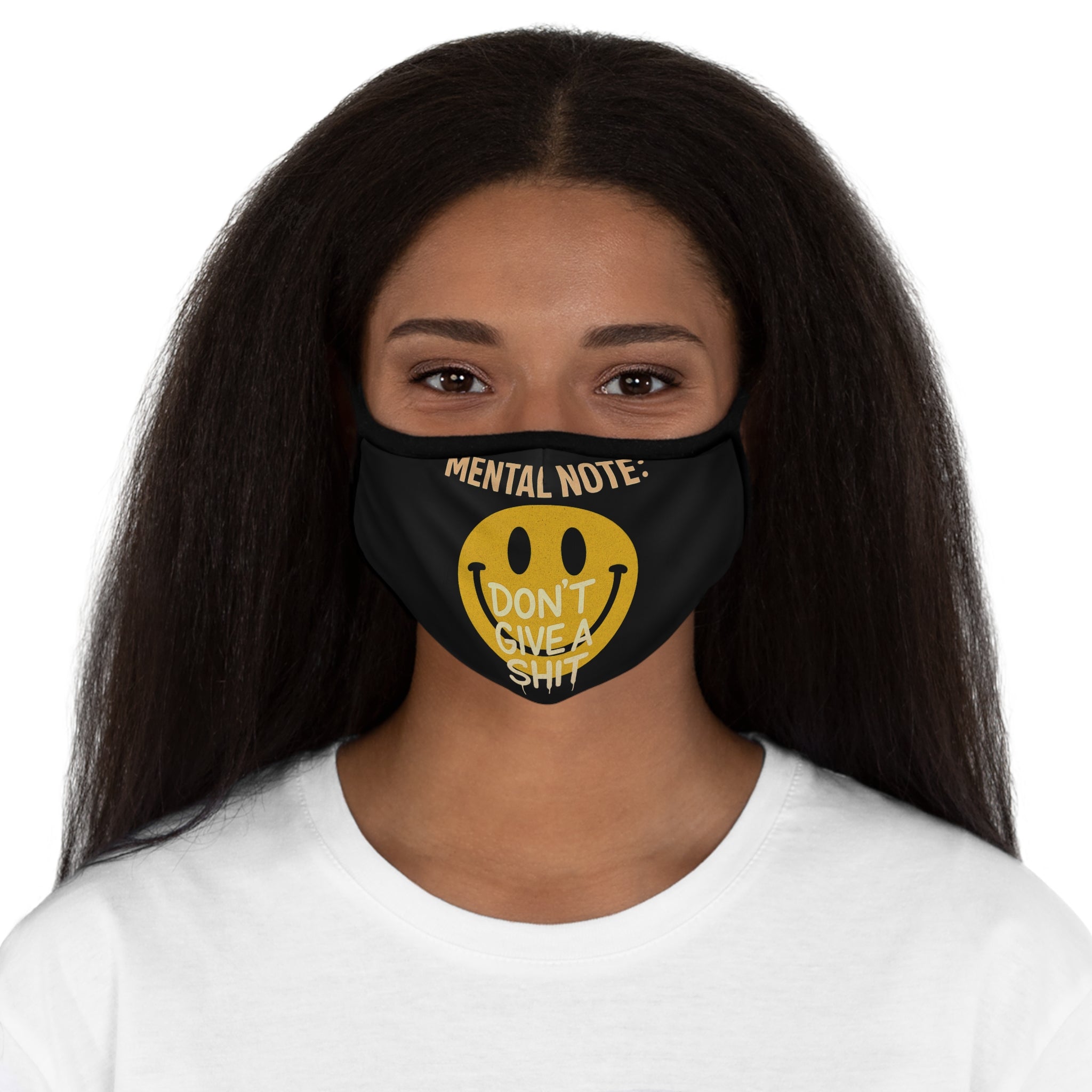 Funny Smile Face Mask, Mental Note Don't Give a Shit, Humor Mask, Gift for Adults, Quirky Face Covering