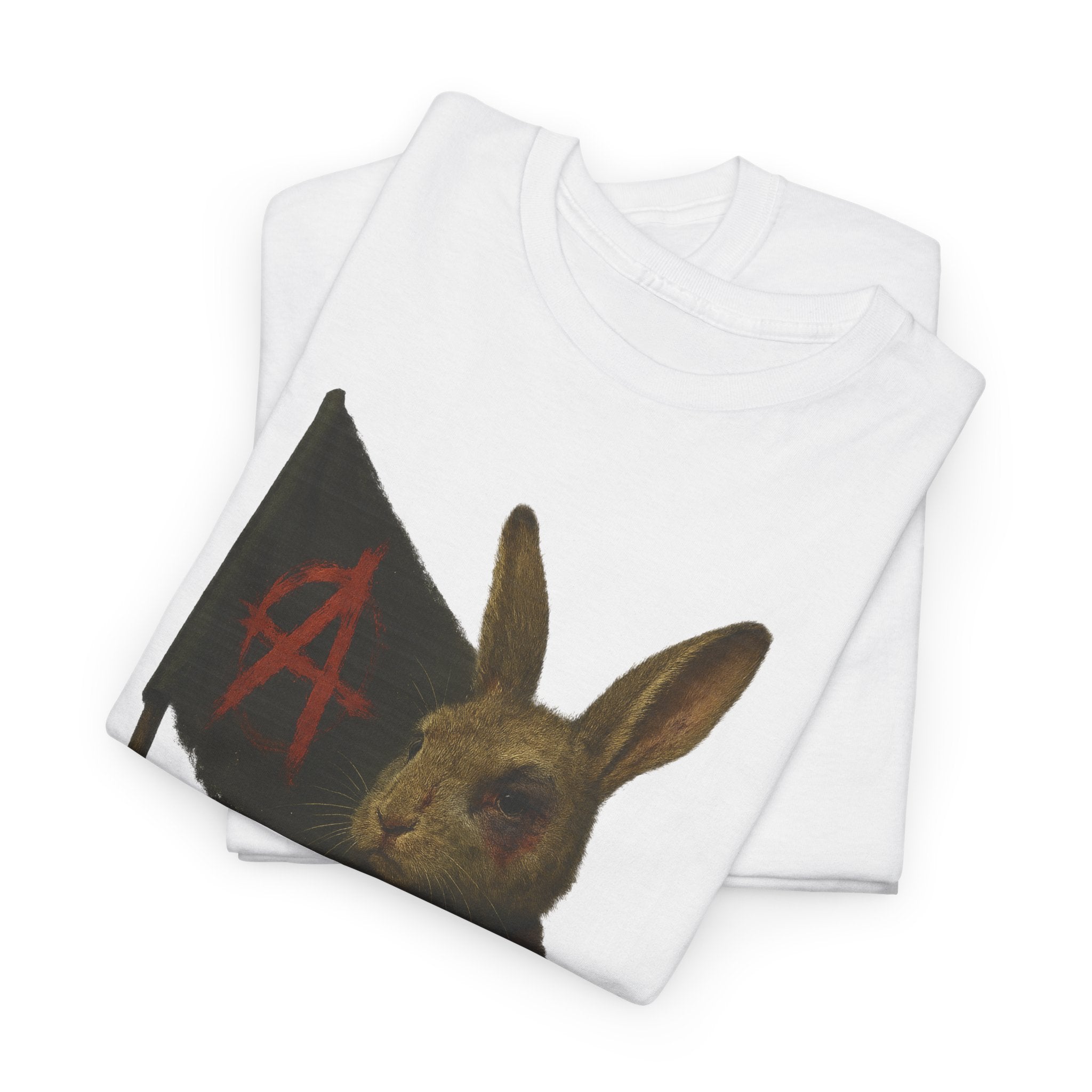 Rebellious Rabbit Art Tee, Cool Graphic Tee, Animal Lover Gift, Unisex Casual Shirt, Edgy Fashion Tee, Quirky Gift Idea