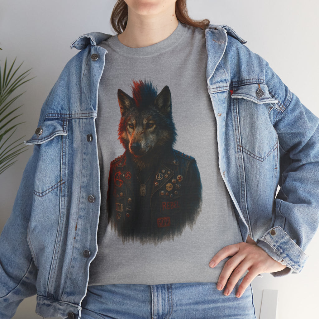 Wolf Art Unisex Heavy Cotton Tee, Graphic Tee, Casual Wear, Animal Lover Gift, Statement T-Shirt, Unique Fashion