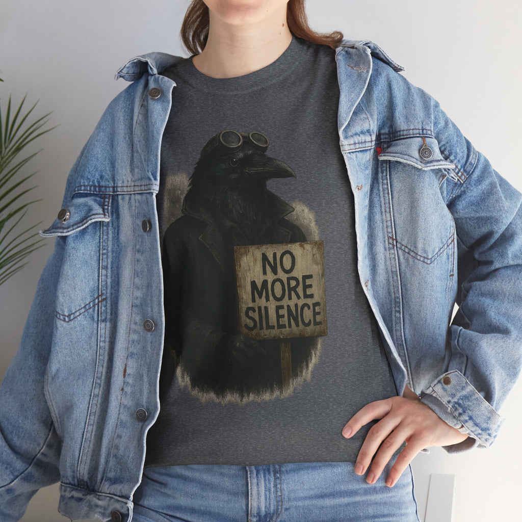 Raven Protest Tee - Unisex Heavy Cotton Tee, Graphic Shirt for Activists, Statement T-Shirt, Gift for Social Justice Advocates, No [...]