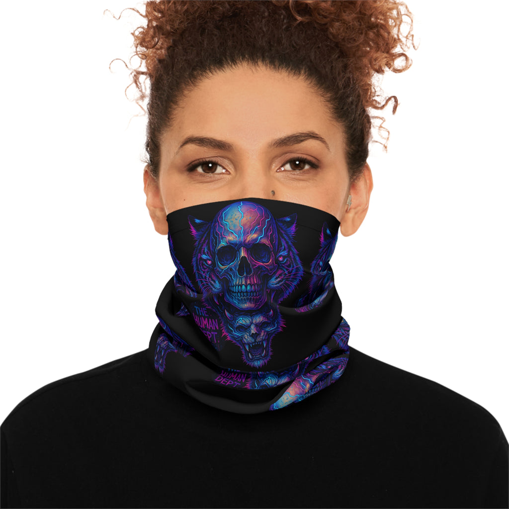Vibrant Skull Design Neck Gaiter for Stylish Outdoor Adventures, Festival Accessory, Face Covering, Sports Bandana, Versatile Style
