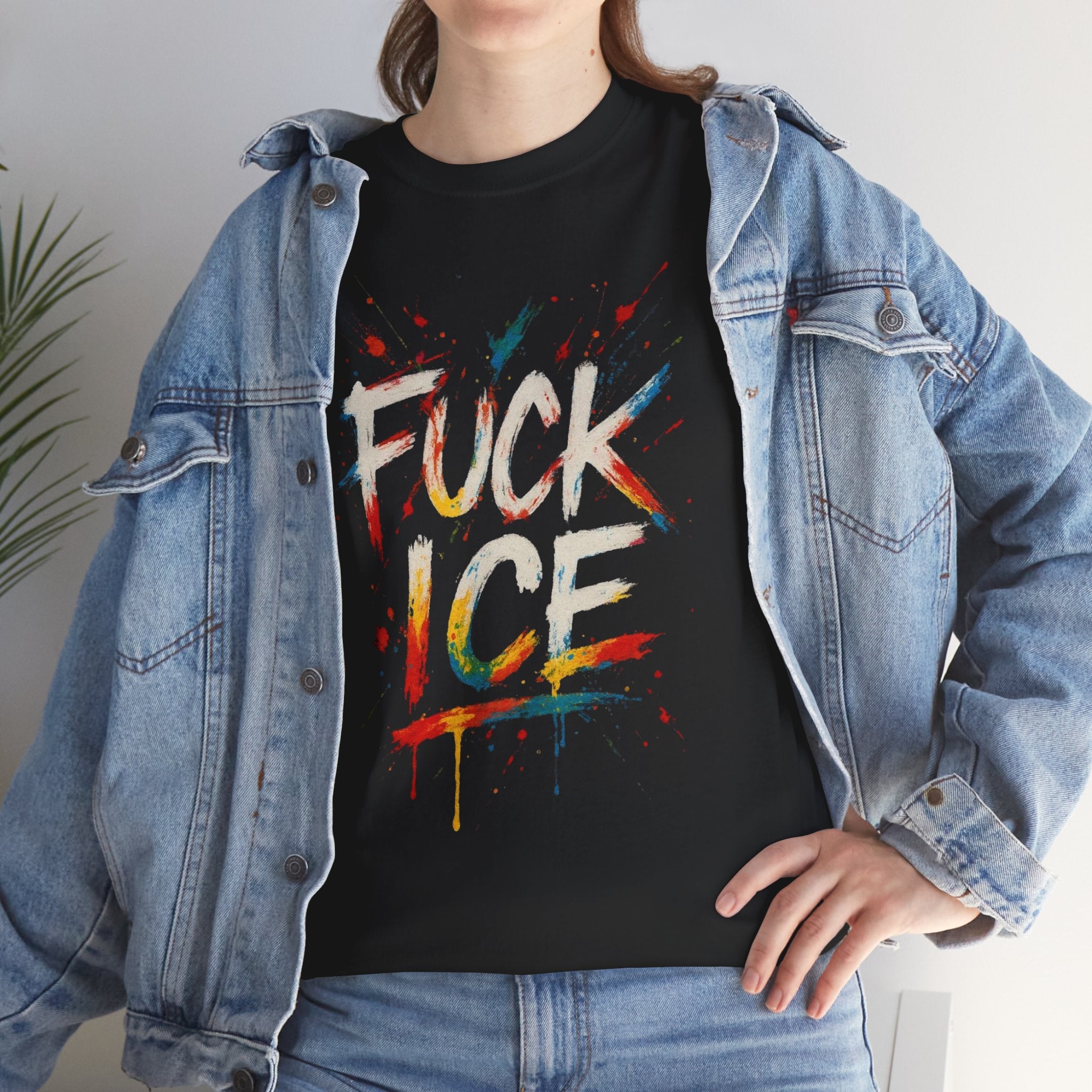 Bold Statement Tee: 'F*CK ICE' Unisex Heavy Cotton T-Shirt