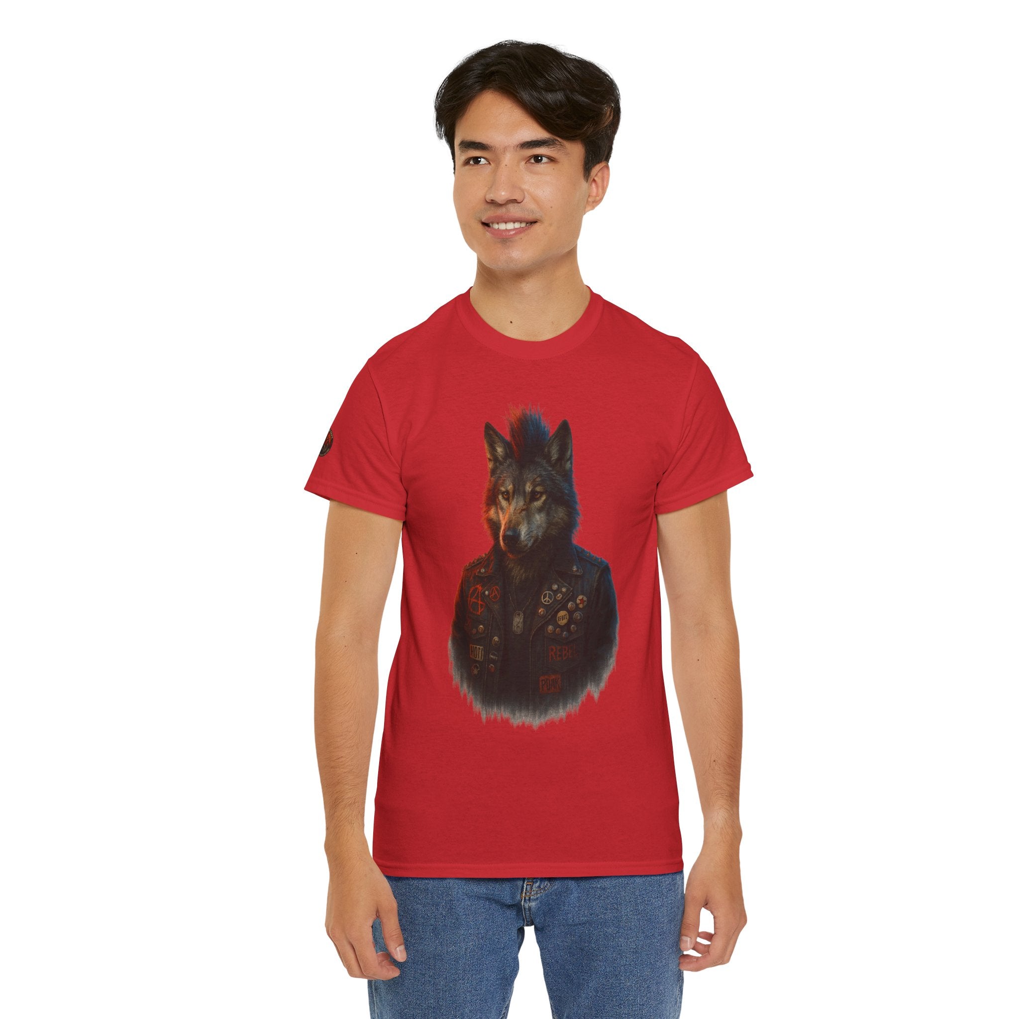 Wolf Art Unisex Heavy Cotton Tee, Graphic Tee, Casual Wear, Animal Lover Gift, Statement T-Shirt, Unique Fashion