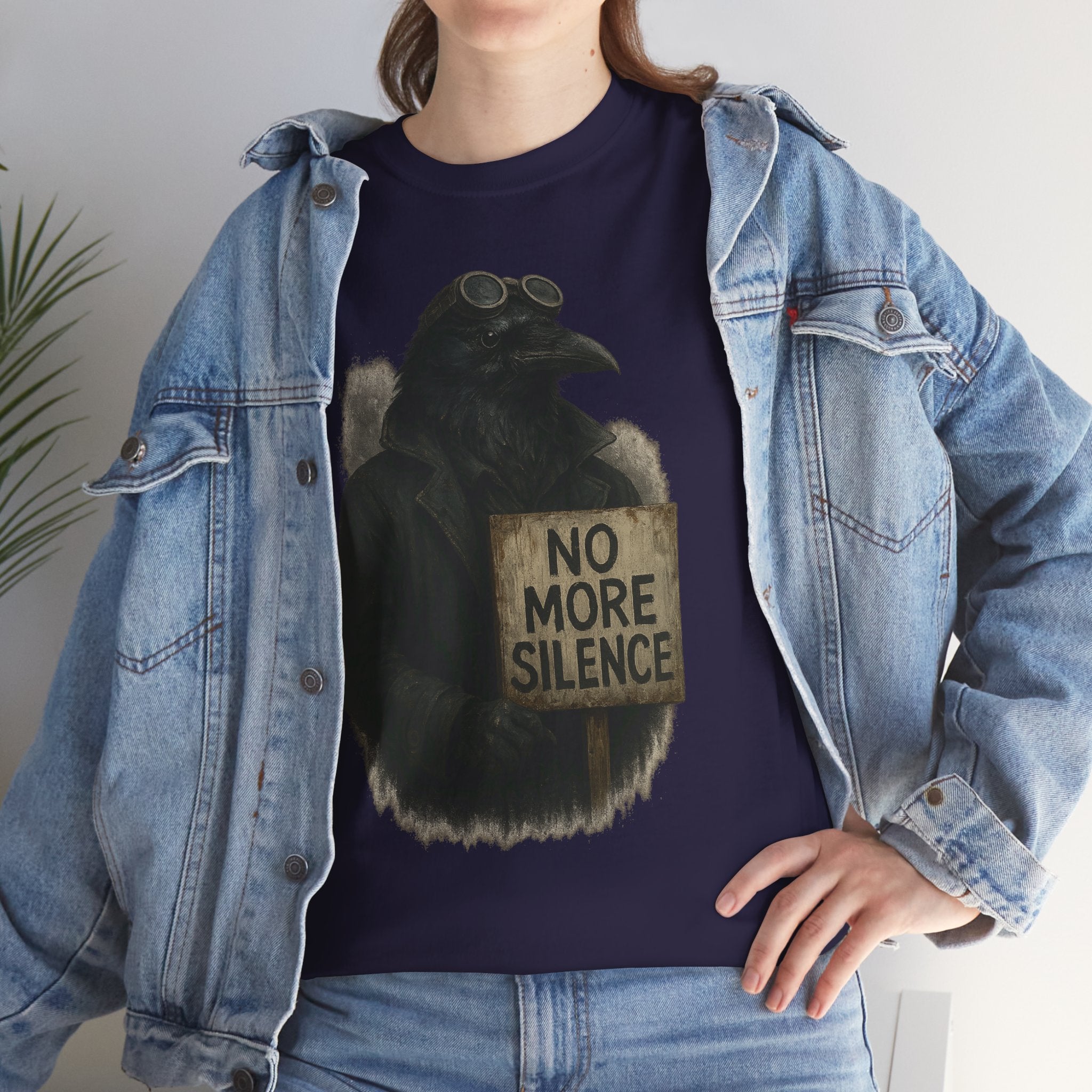 Raven Protest Tee - Unisex Heavy Cotton Tee, Graphic Shirt for Activists, Statement T-Shirt, Gift for Social Justice Advocates, No [...]