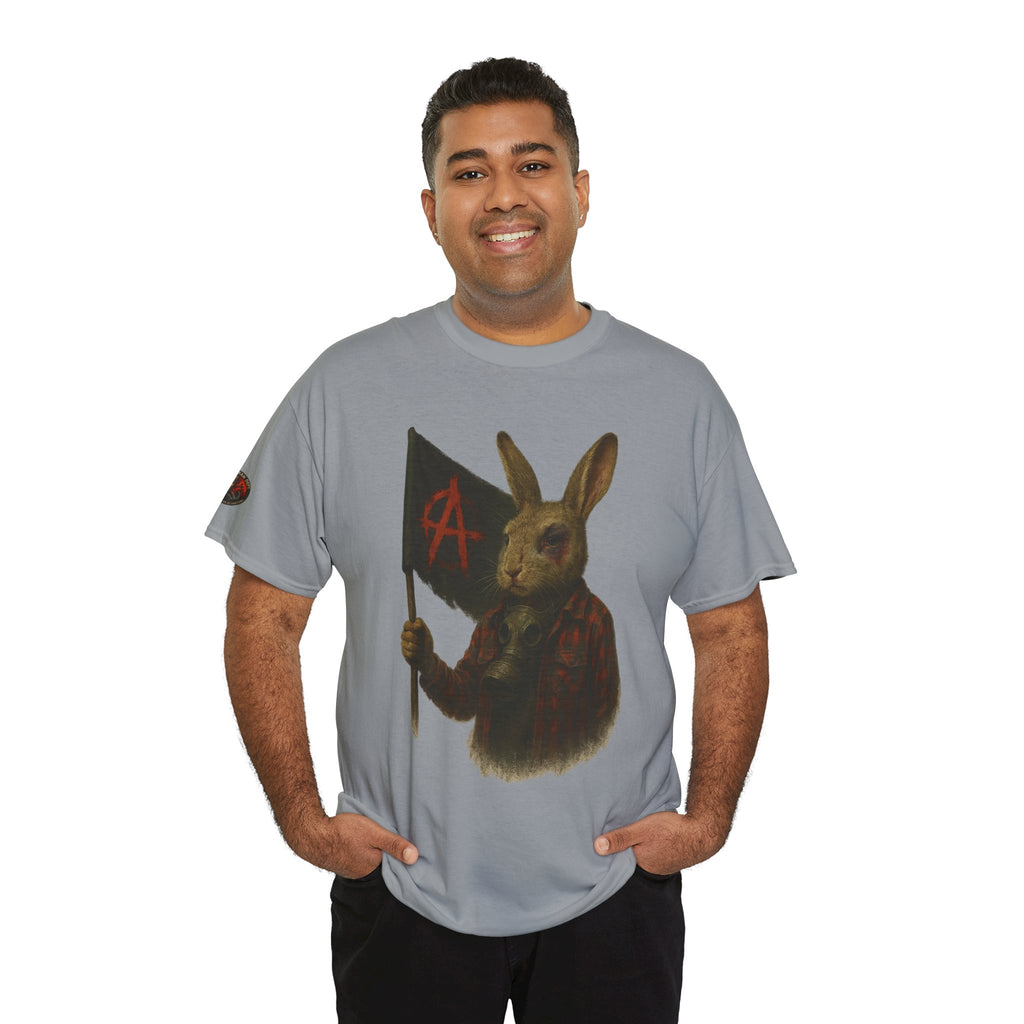 Rebellious Rabbit Art Tee, Cool Graphic Tee, Animal Lover Gift, Unisex Casual Shirt, Edgy Fashion Tee, Quirky Gift Idea