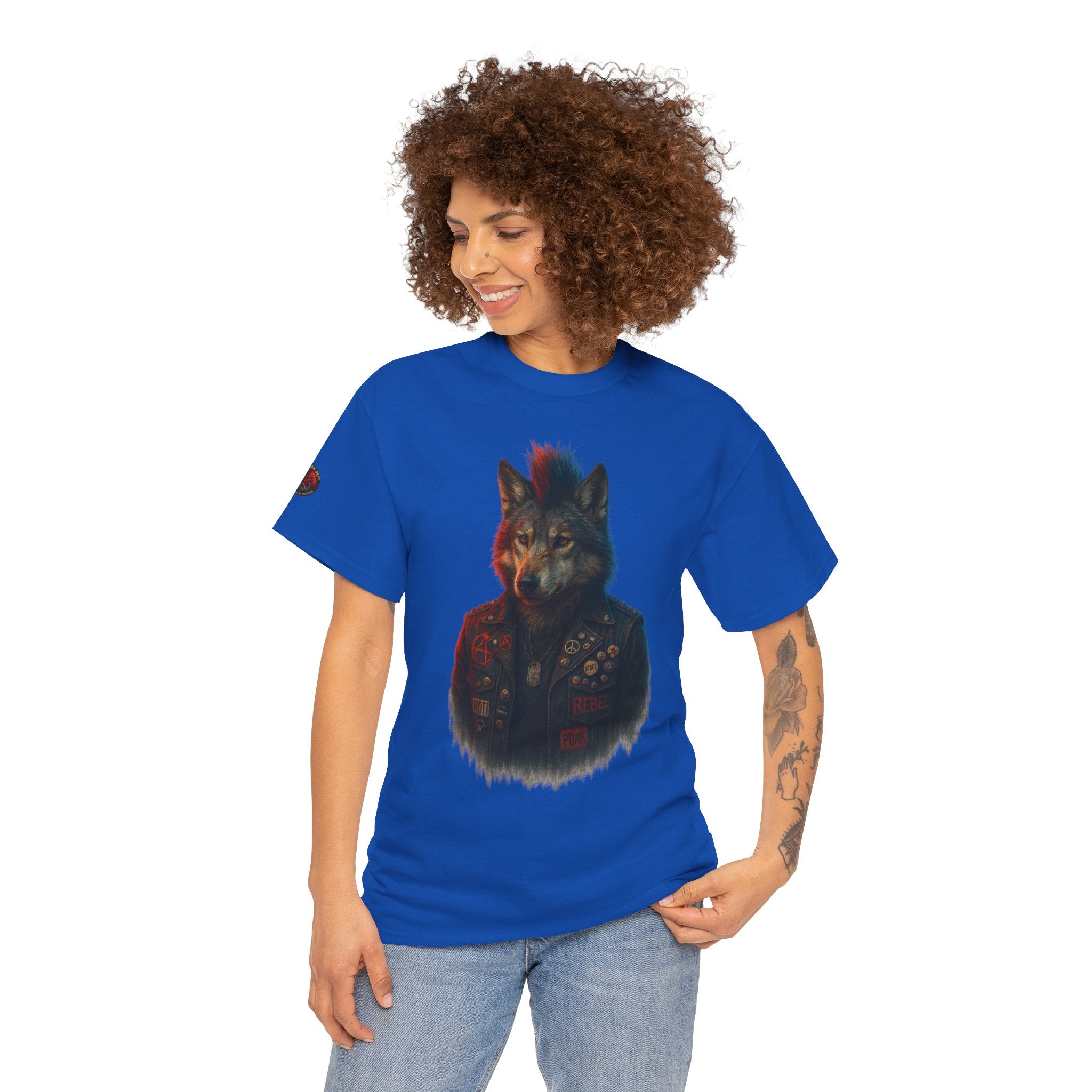 Wolf Art Unisex Heavy Cotton Tee, Graphic Tee, Casual Wear, Animal Lover Gift, Statement T-Shirt, Unique Fashion