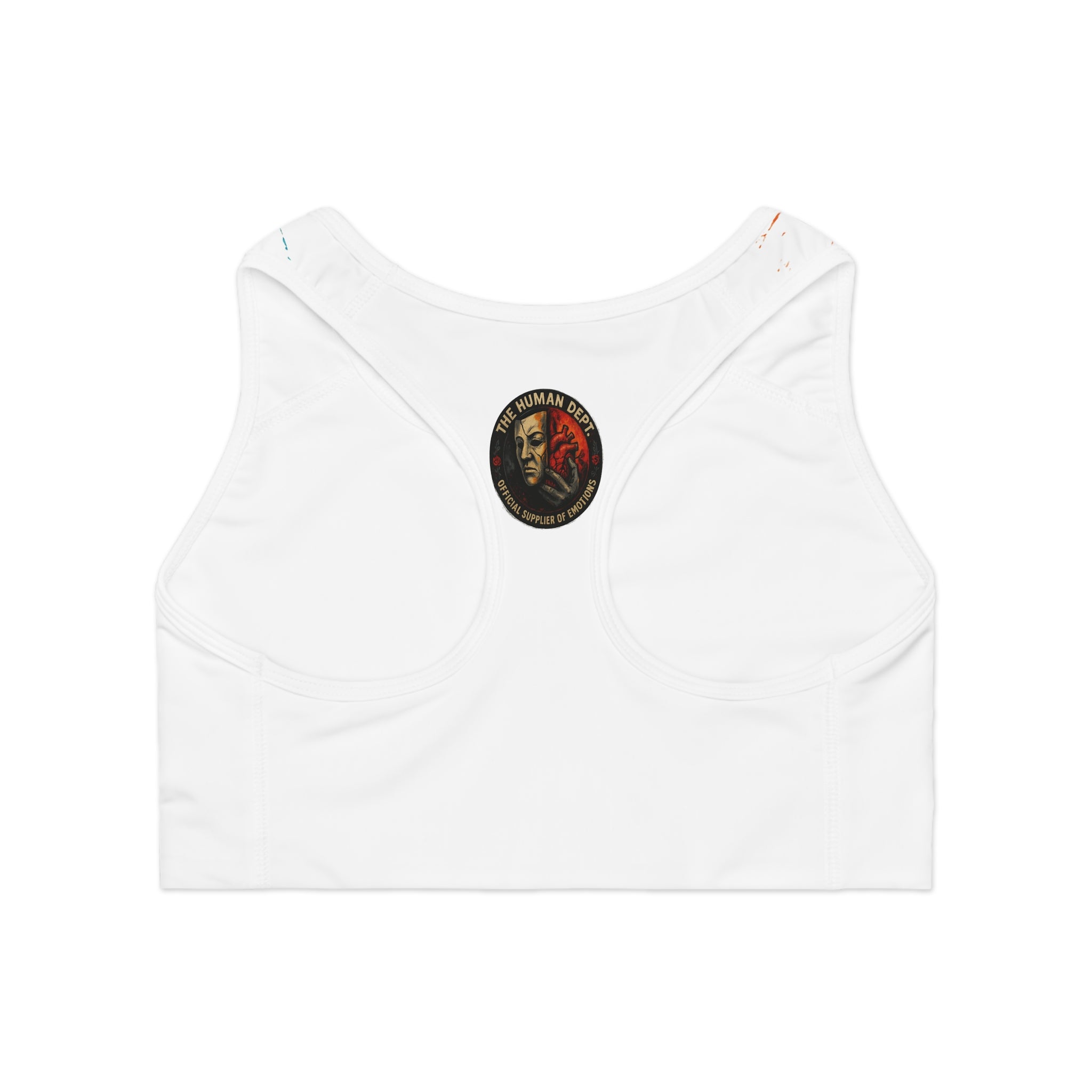 Vibrant Art-Print Sports Bra, Floral Design Fitness Top, Workout Gear, Athleisure Wear, Gift for Fitness Lovers, Motivational Sports Bra