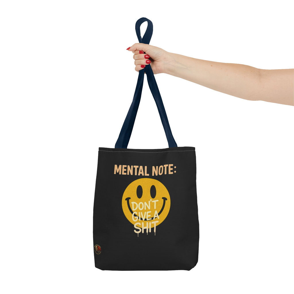 Smiley Face Tote Bag, Motivational Bag, Eco-Friendly Shopper, Gift for Friends, Everyday Use, Mental Note Design