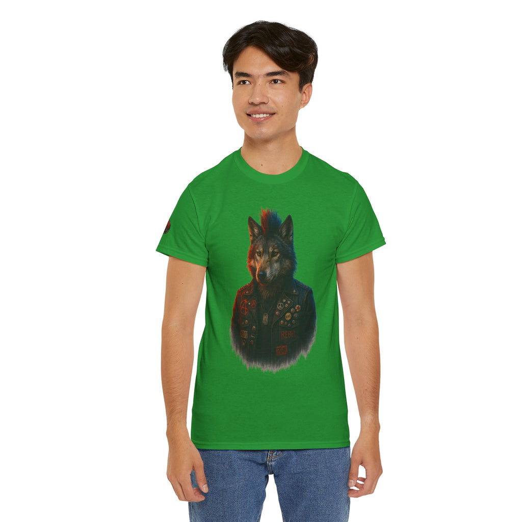 Wolf Art Unisex Heavy Cotton Tee, Graphic Tee, Casual Wear, Animal Lover Gift, Statement T-Shirt, Unique Fashion