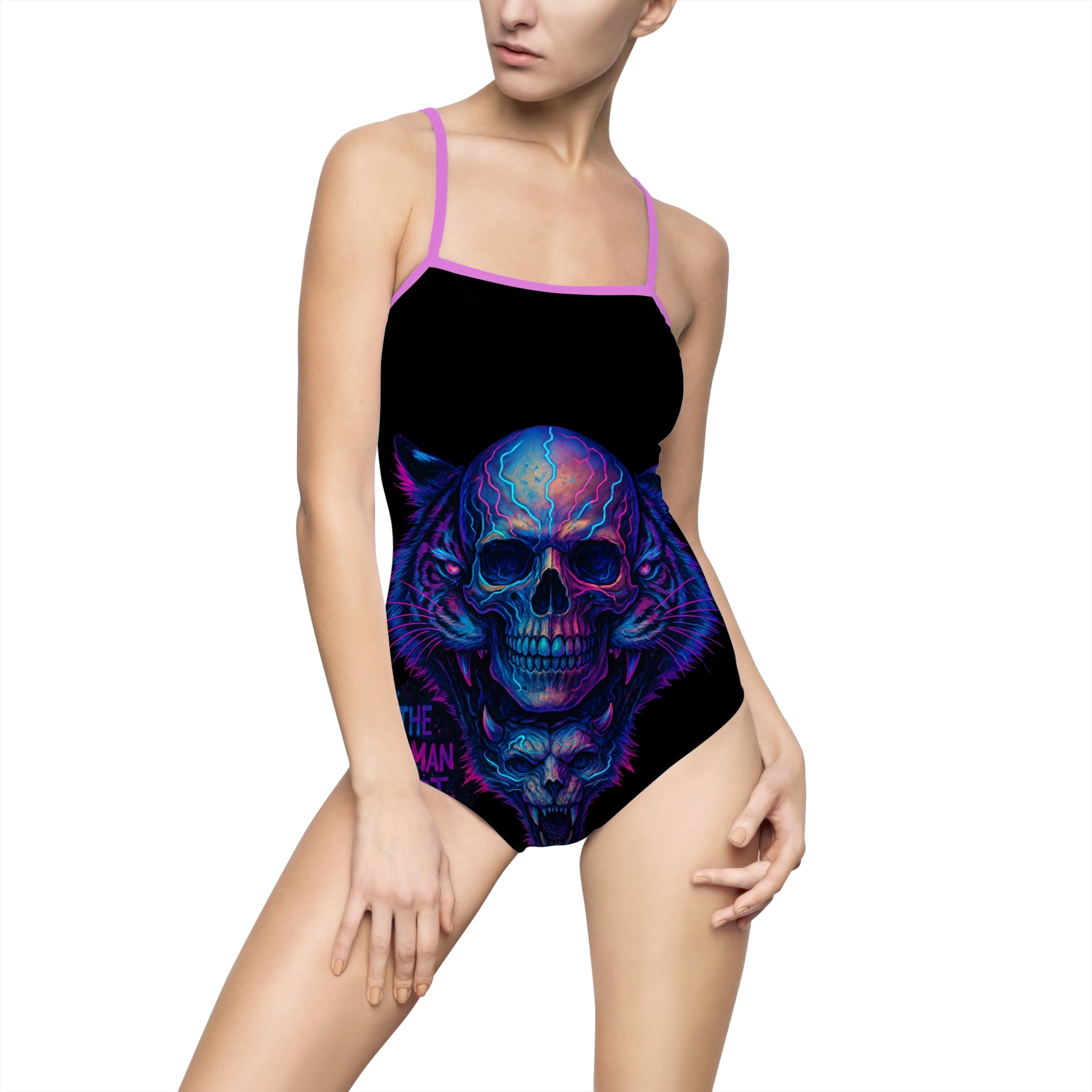 Women's Human Dept One-piece Swimsuit (AOP)
