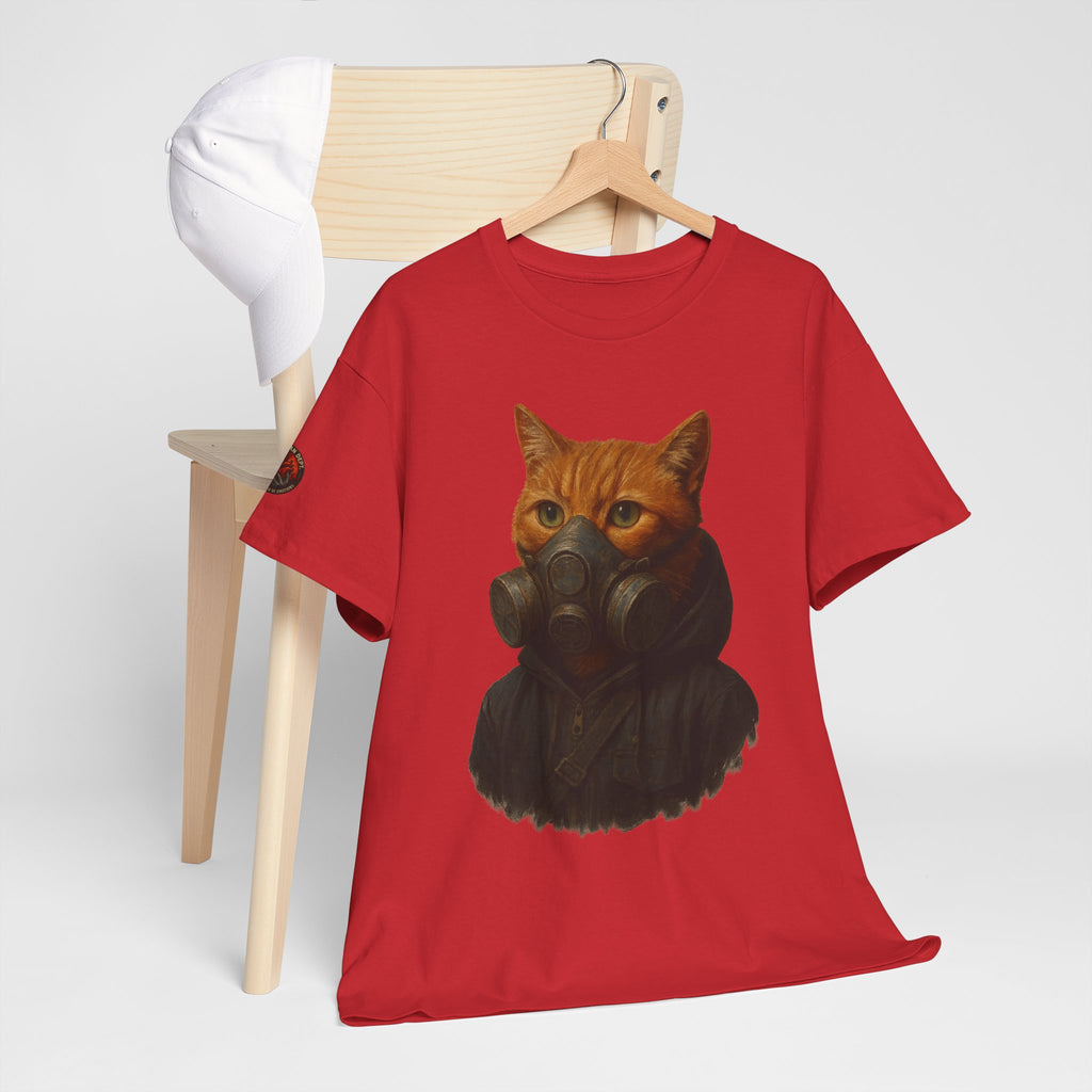 Unique Cat Art Tee, Unisex Heavy Cotton T-Shirt, Quirky Gift, Cat Lover Clothing, Pet Owner Apparel, Funny Graphic Tee