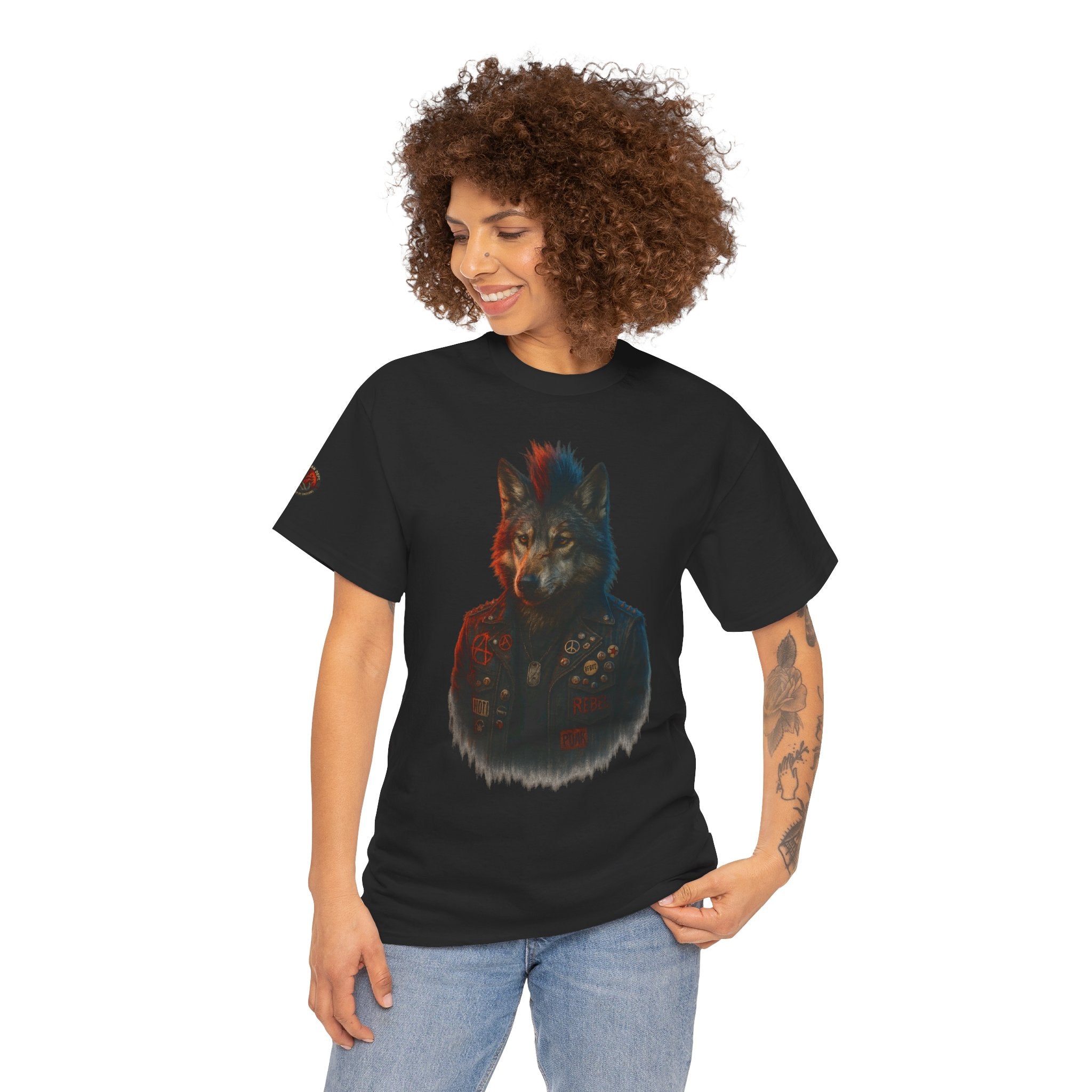 Wolf Art Unisex Heavy Cotton Tee, Graphic Tee, Casual Wear, Animal Lover Gift, Statement T-Shirt, Unique Fashion