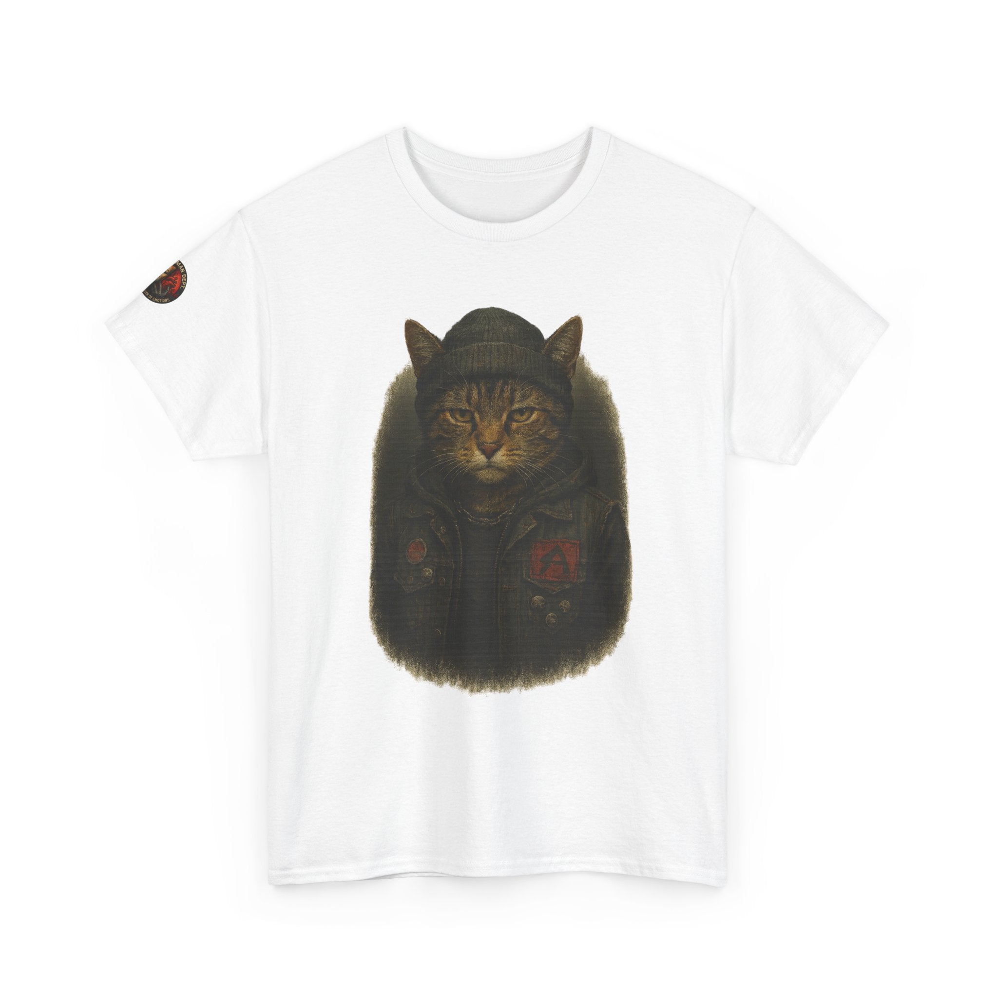 Cat-Inspired Unisex Heavy Cotton Tee, Cute Cat Shirt, Graphic Tee Gift, Animal Lover Apparel, Fun Everyday Wear, Casual Gift