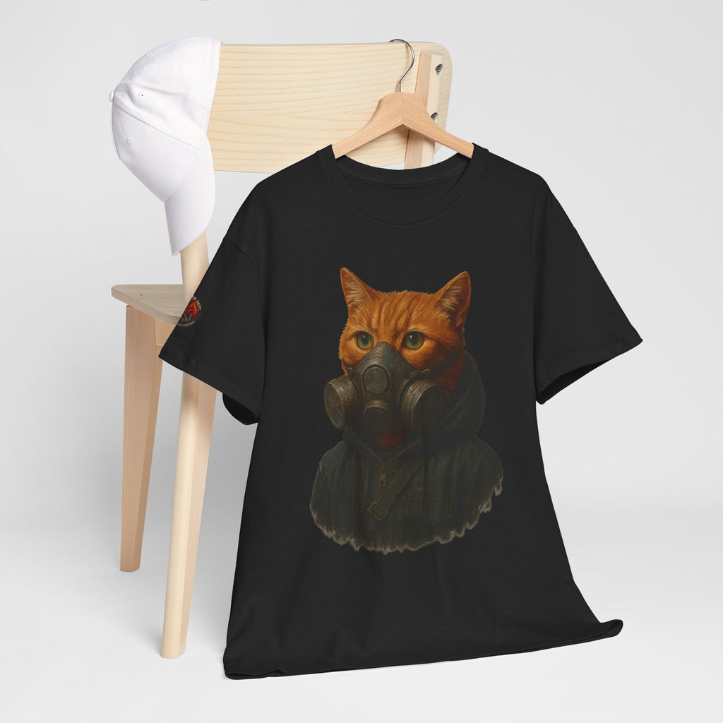 Unique Cat Art Tee, Unisex Heavy Cotton T-Shirt, Quirky Gift, Cat Lover Clothing, Pet Owner Apparel, Funny Graphic Tee