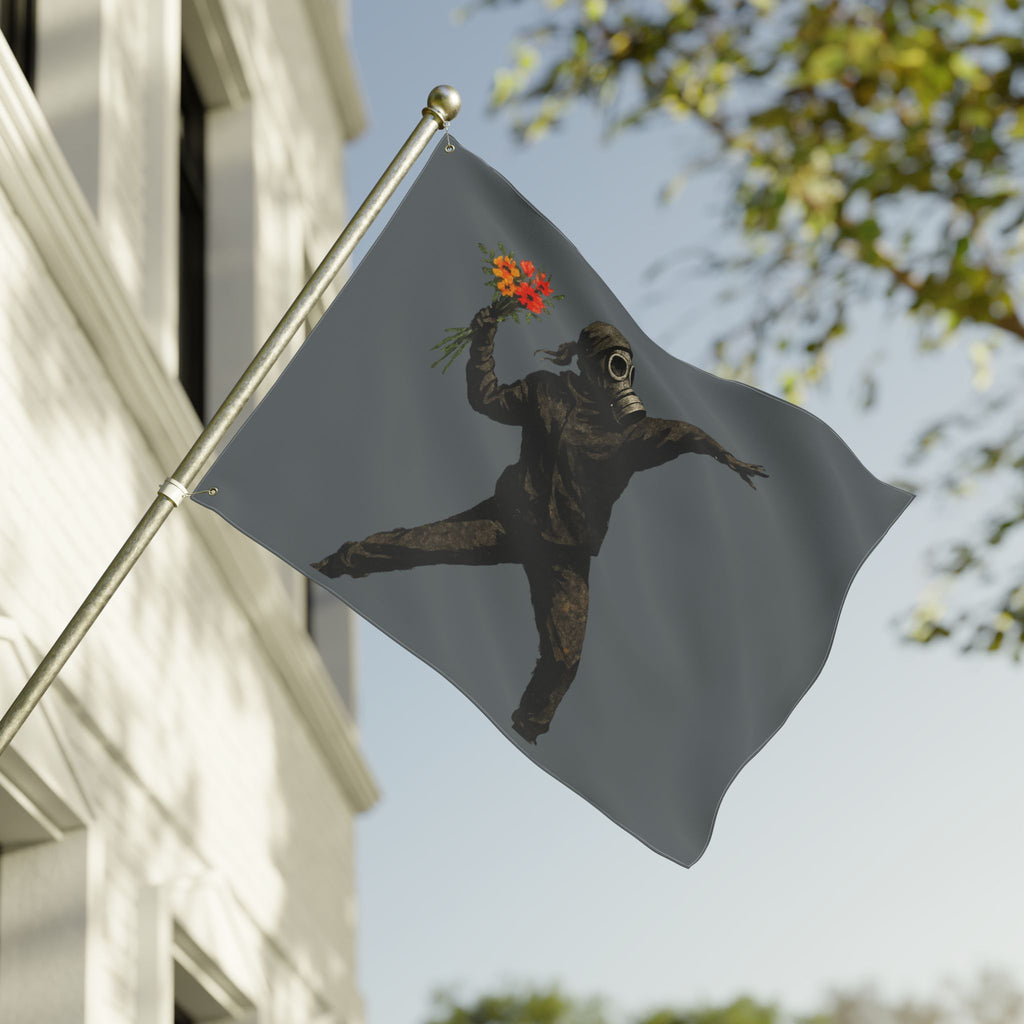 Edgy Double Sided Flag, Unique Art Flag, Protest Decor, Outdoor Wall Art, Home and Office Banner, Gift for Activists