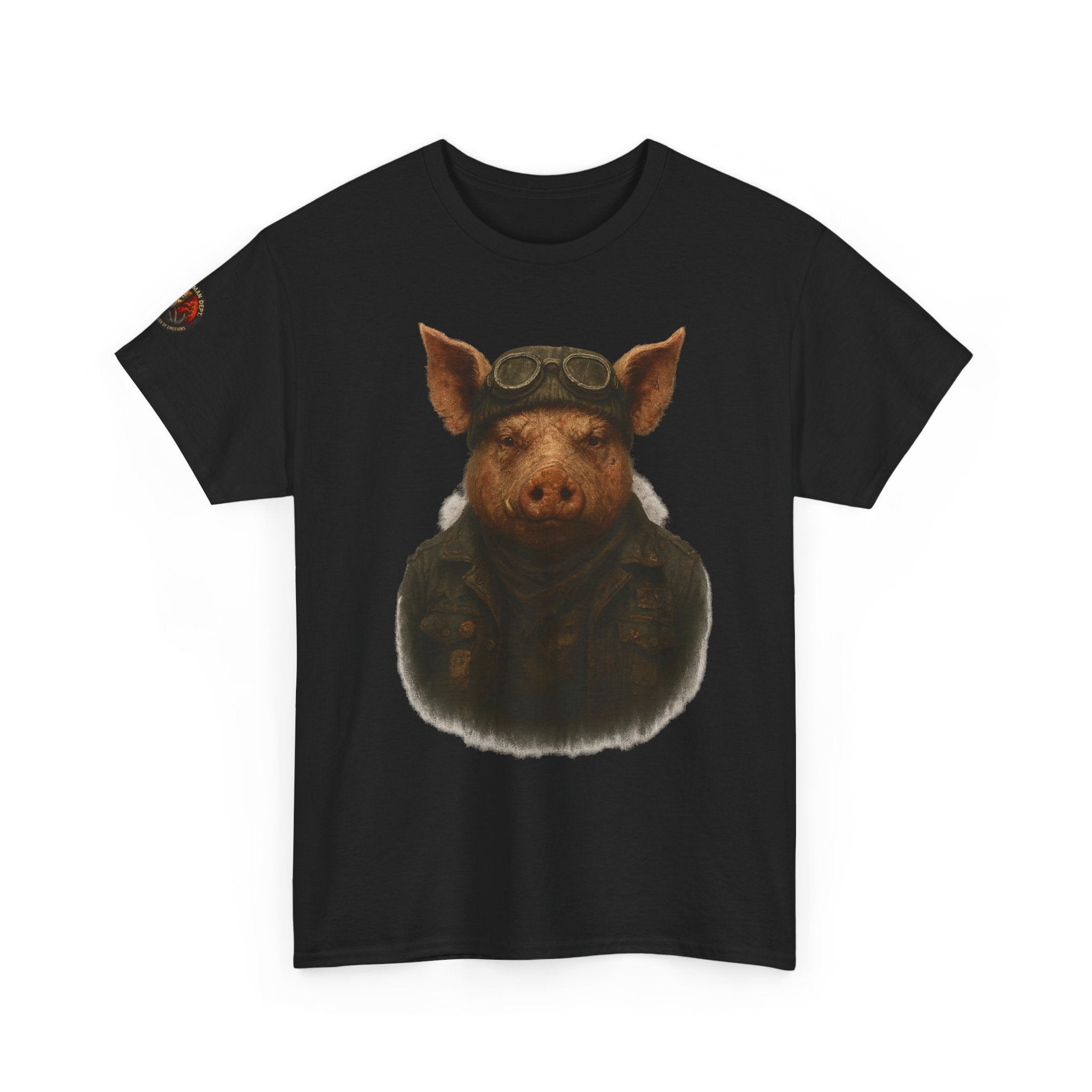 Aviator Pig Unisex Tee, Fun Graphic Shirt, Animal Lovers Gift, Casual Wear, Unique Design, Vintage Style T-Shirt