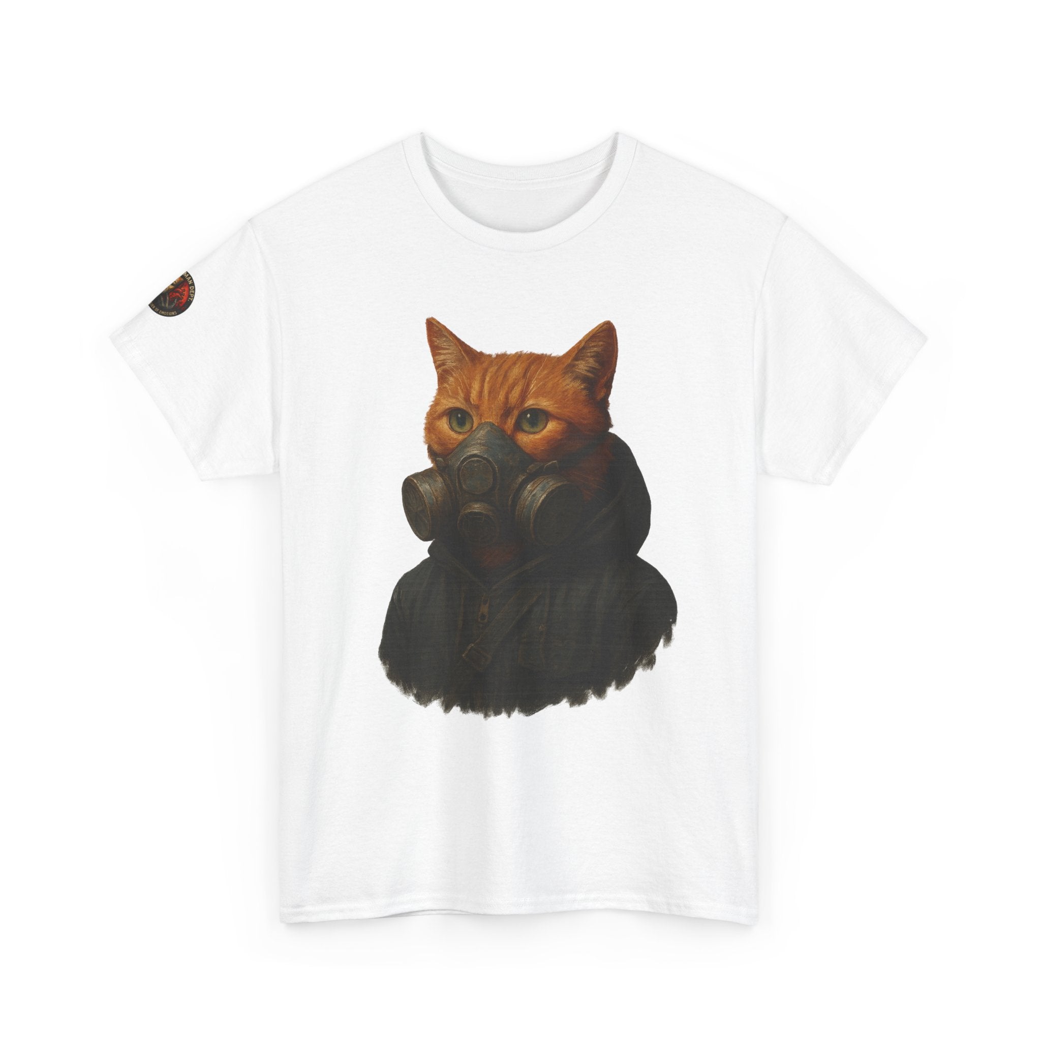 Unique Cat Art Tee, Unisex Heavy Cotton T-Shirt, Quirky Gift, Cat Lover Clothing, Pet Owner Apparel, Funny Graphic Tee