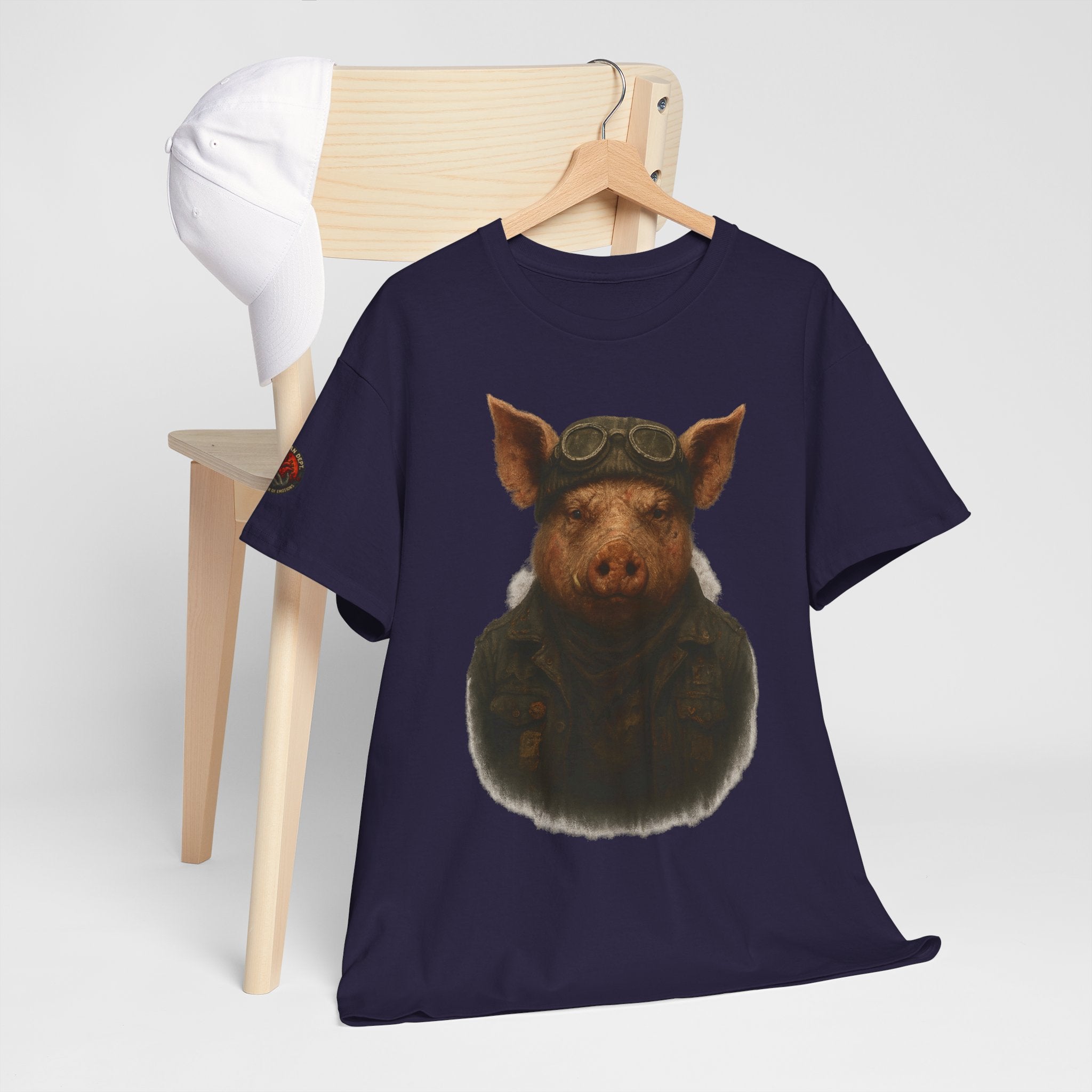 Aviator Pig Unisex Tee, Fun Graphic Shirt, Animal Lovers Gift, Casual Wear, Unique Design, Vintage Style T-Shirt