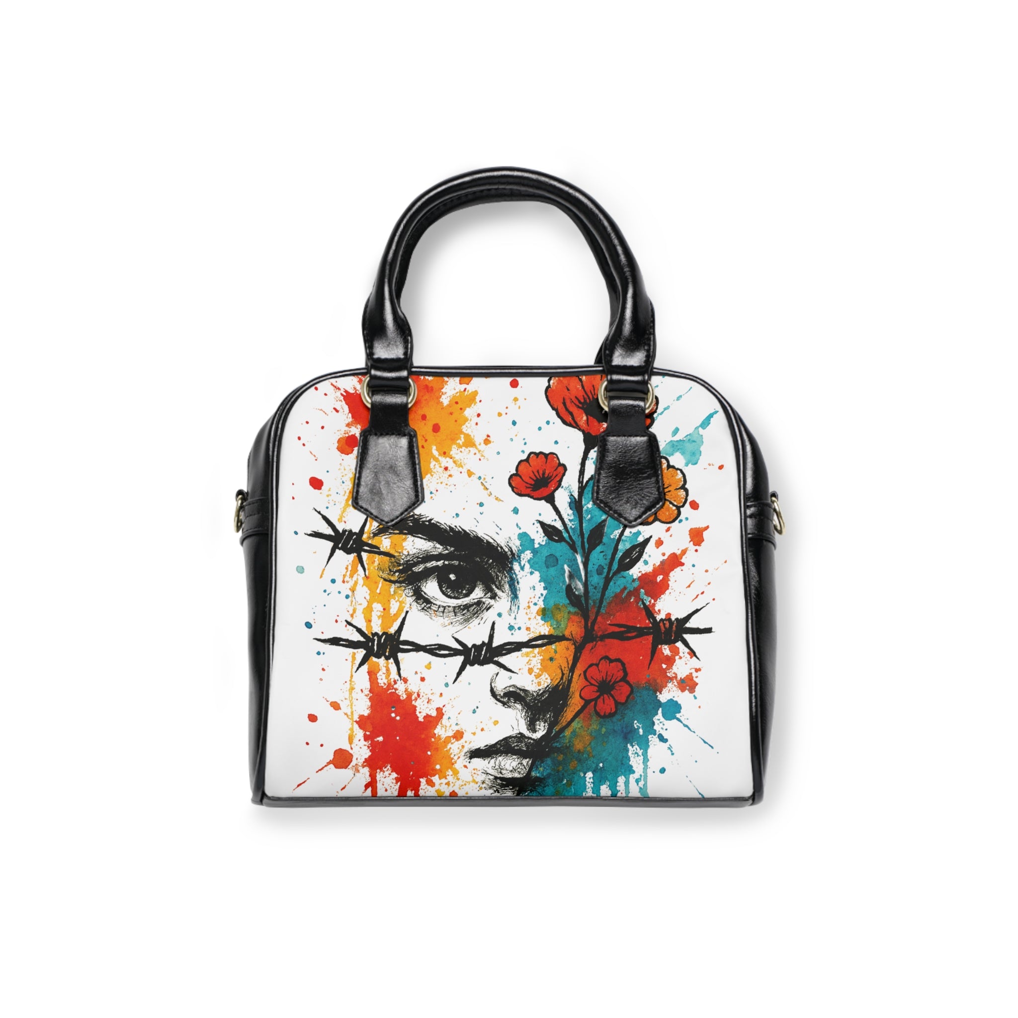 Vibrant Art Tote for Bold Individuals, Floral Shoulder Handbag, Statement Bag, Unique Gift for Art Lovers, Fashion Accessory