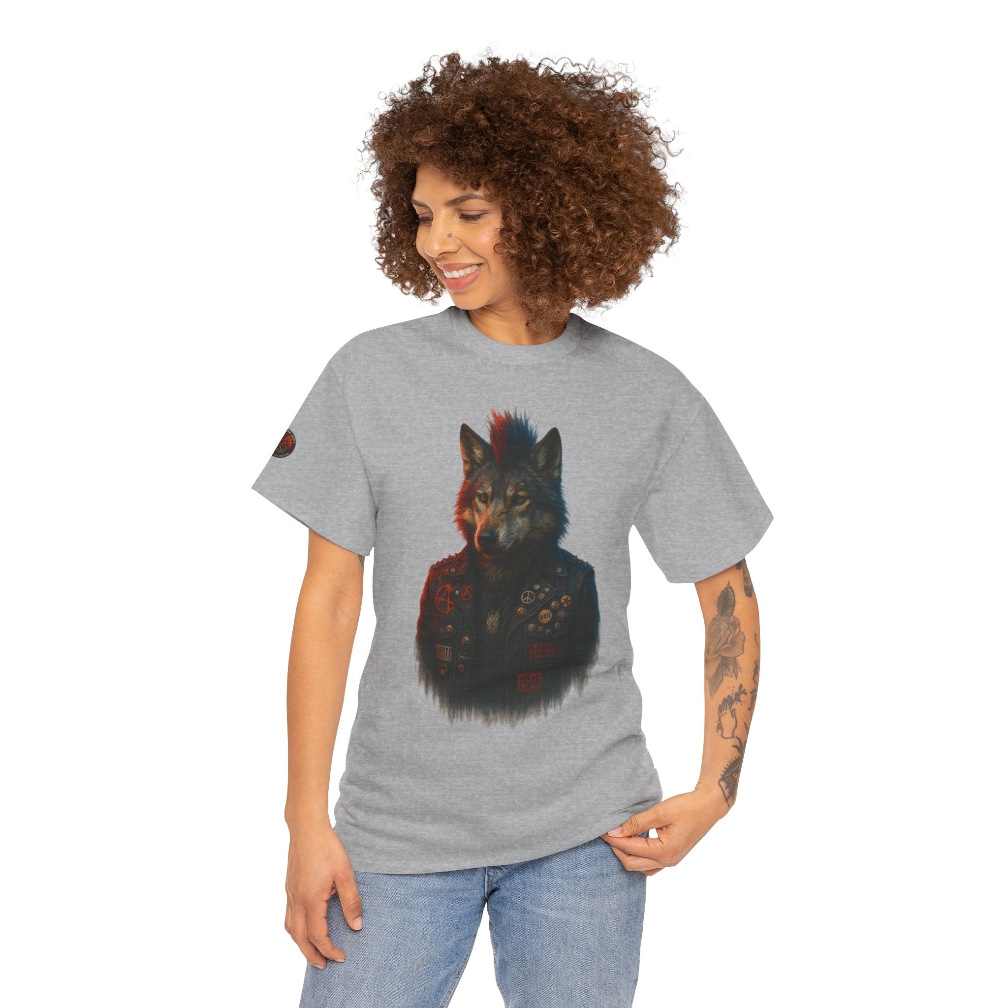 Wolf Art Unisex Heavy Cotton Tee, Graphic Tee, Casual Wear, Animal Lover Gift, Statement T-Shirt, Unique Fashion