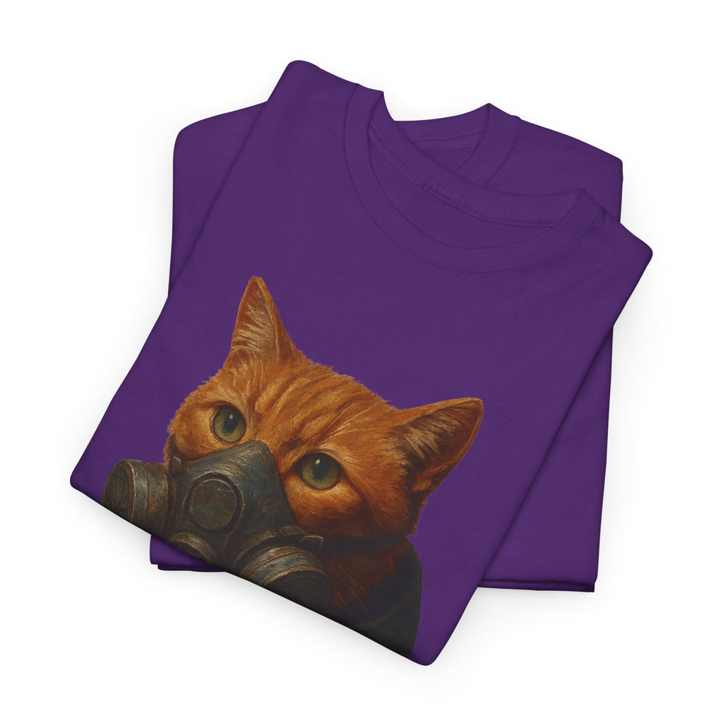 Unique Cat Art Tee, Unisex Heavy Cotton T-Shirt, Quirky Gift, Cat Lover Clothing, Pet Owner Apparel, Funny Graphic Tee