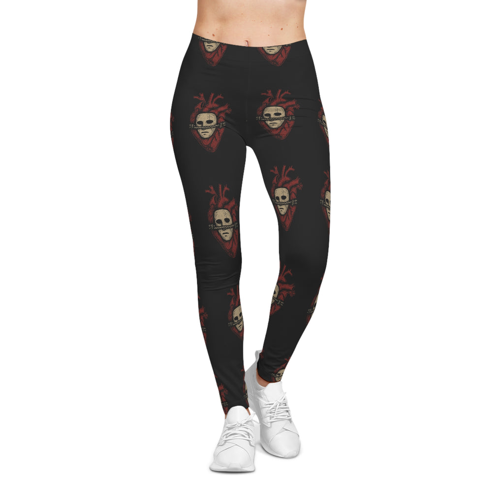 Gothic Heart Printed Women's Leggings