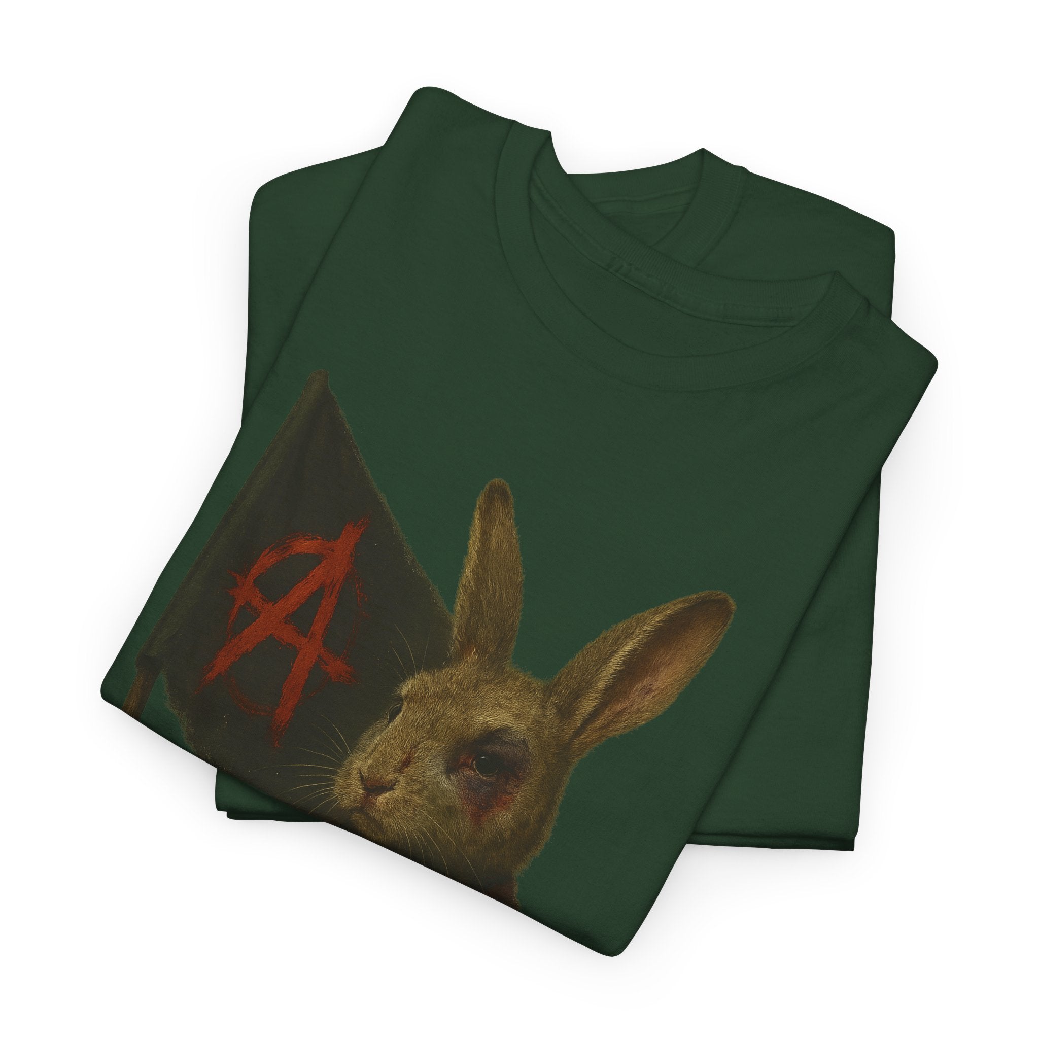 Rebellious Rabbit Art Tee, Cool Graphic Tee, Animal Lover Gift, Unisex Casual Shirt, Edgy Fashion Tee, Quirky Gift Idea