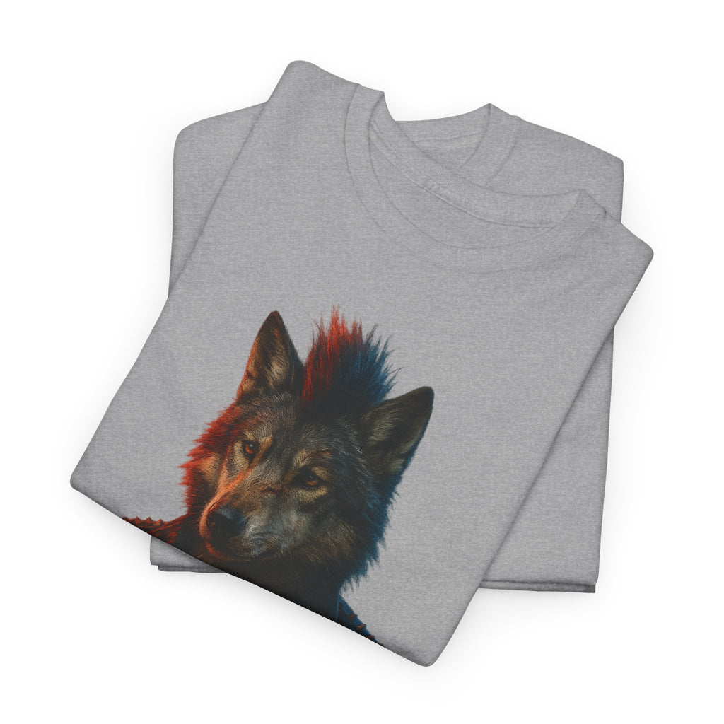 Wolf Art Unisex Heavy Cotton Tee, Graphic Tee, Casual Wear, Animal Lover Gift, Statement T-Shirt, Unique Fashion