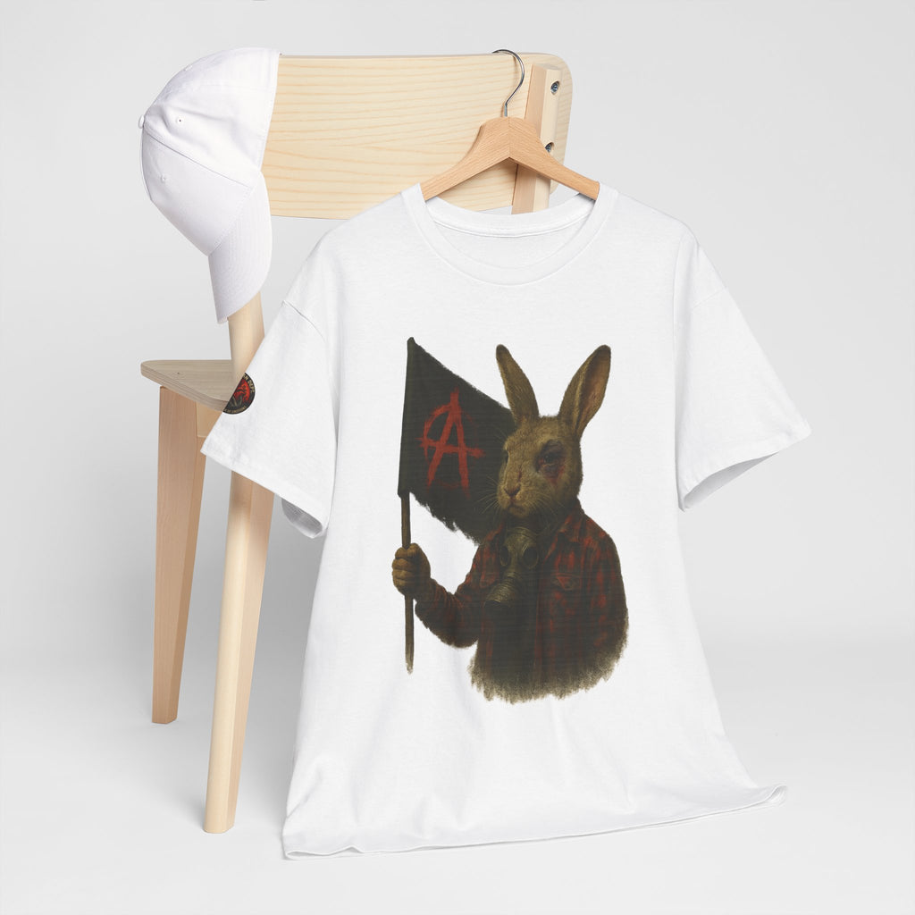 Rebellious Rabbit Art Tee, Cool Graphic Tee, Animal Lover Gift, Unisex Casual Shirt, Edgy Fashion Tee, Quirky Gift Idea