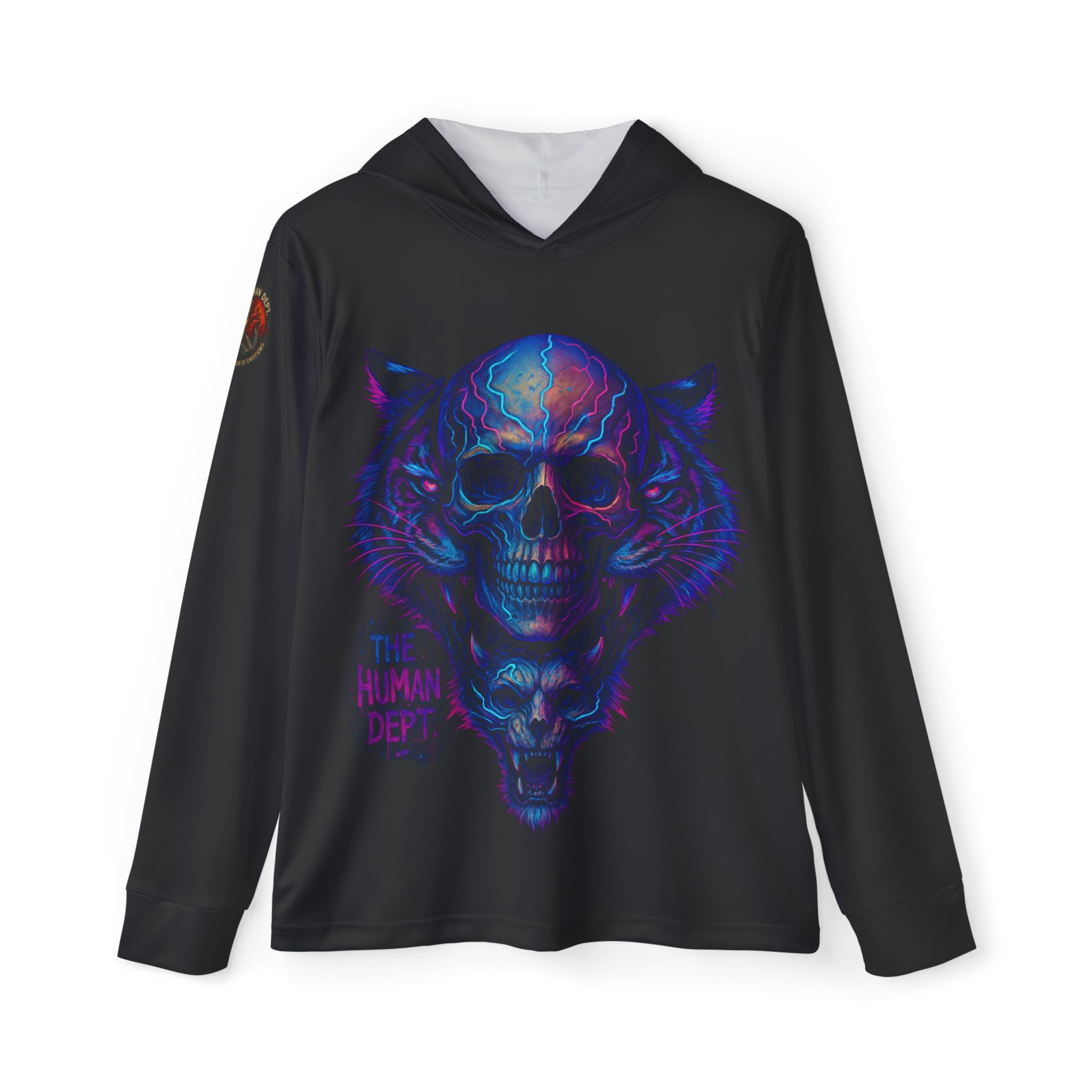 Skull Graphic Athletic Hoodie, Sportswear for Men, Workout Layer, Cool Activewear, Unique Gym Outfit, Gift for Fitness Enthusiasts