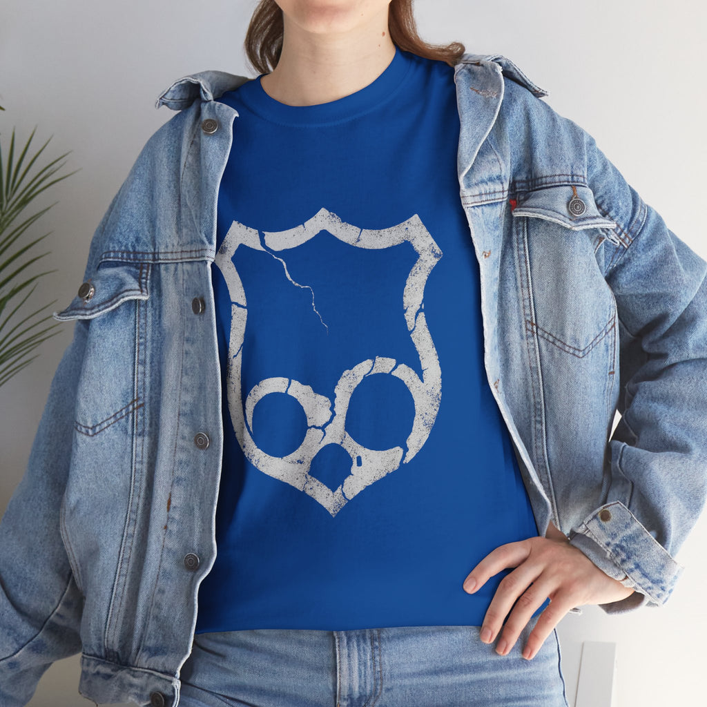 Cracked Shield Graphic Tee - Unisex Heavy Cotton T-Shirt
