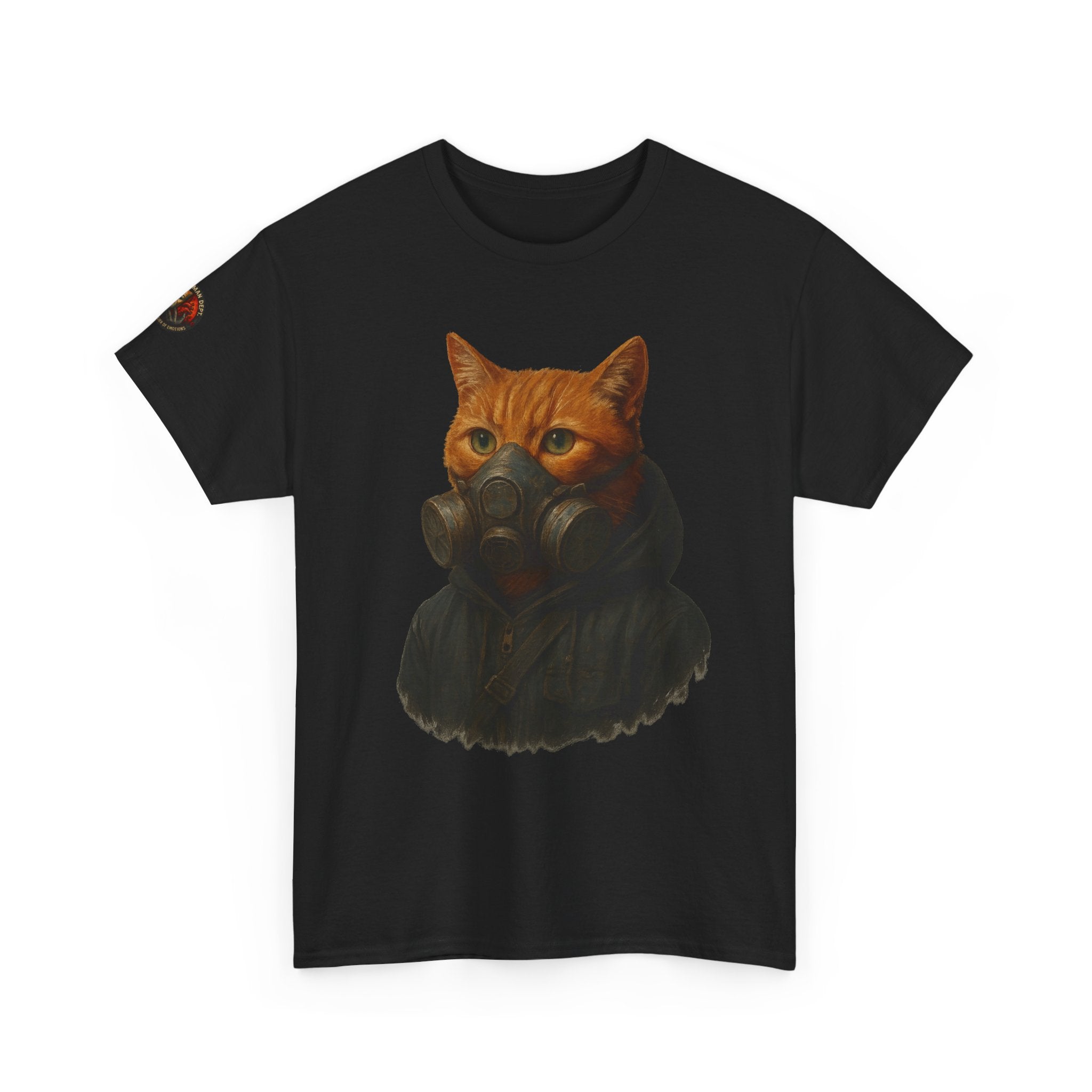 Unique Cat Art Tee, Unisex Heavy Cotton T-Shirt, Quirky Gift, Cat Lover Clothing, Pet Owner Apparel, Funny Graphic Tee
