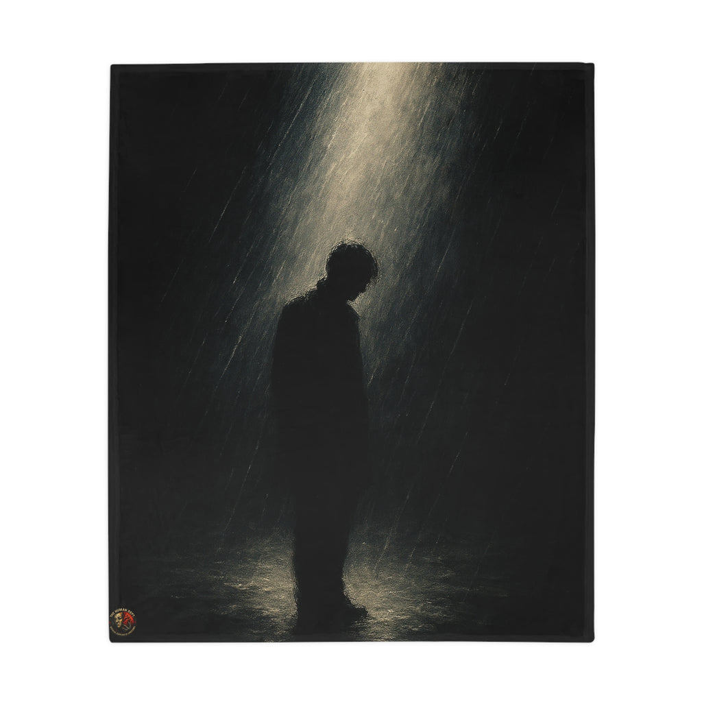 Moody Plush Fleece Blanket, Cozy Throw, Artistic Home Decor, Soft Gift for Him, Meditation Space Accessory, Rainy Day Comfort