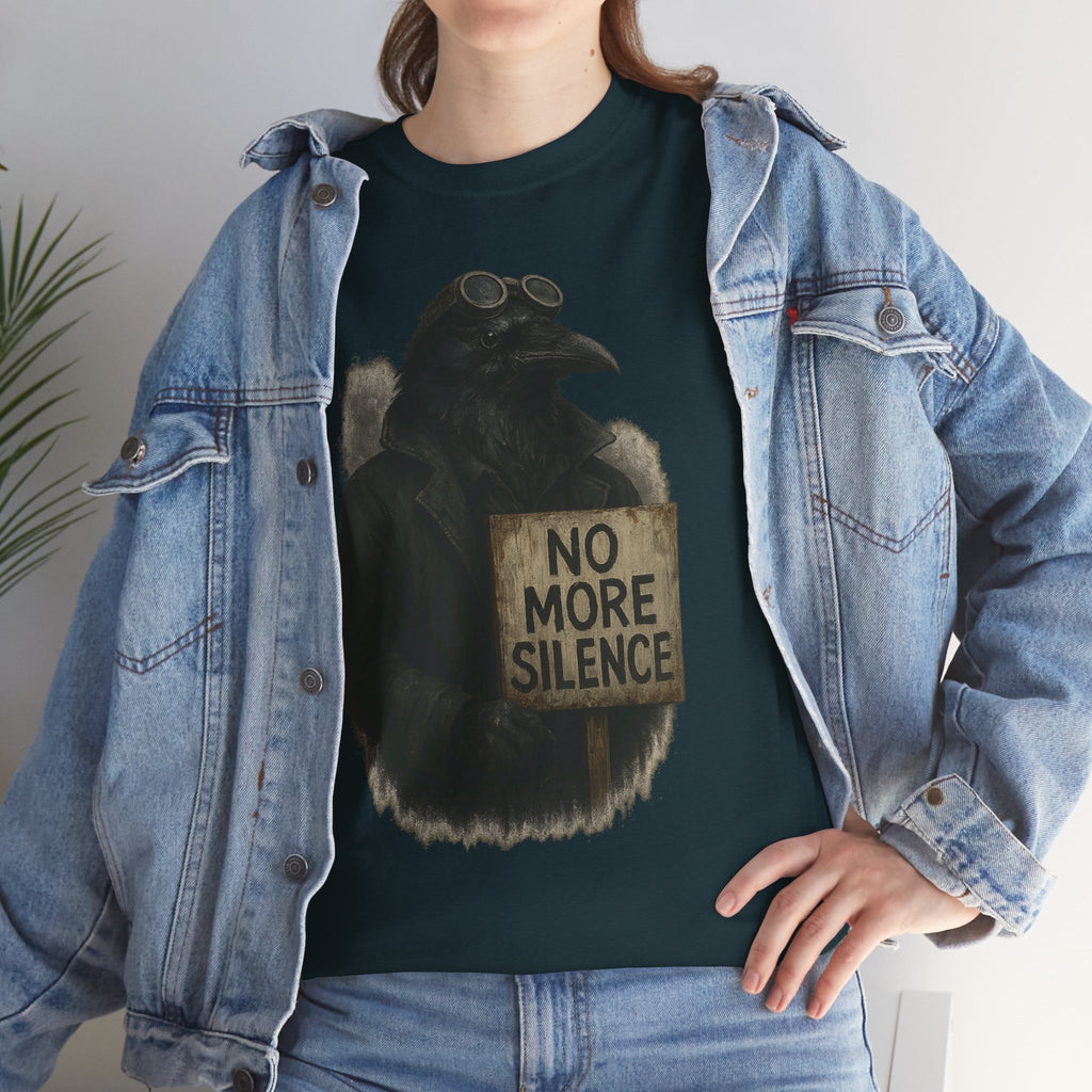 Raven Protest Tee - Unisex Heavy Cotton Tee, Graphic Shirt for Activists, Statement T-Shirt, Gift for Social Justice Advocates, No [...]