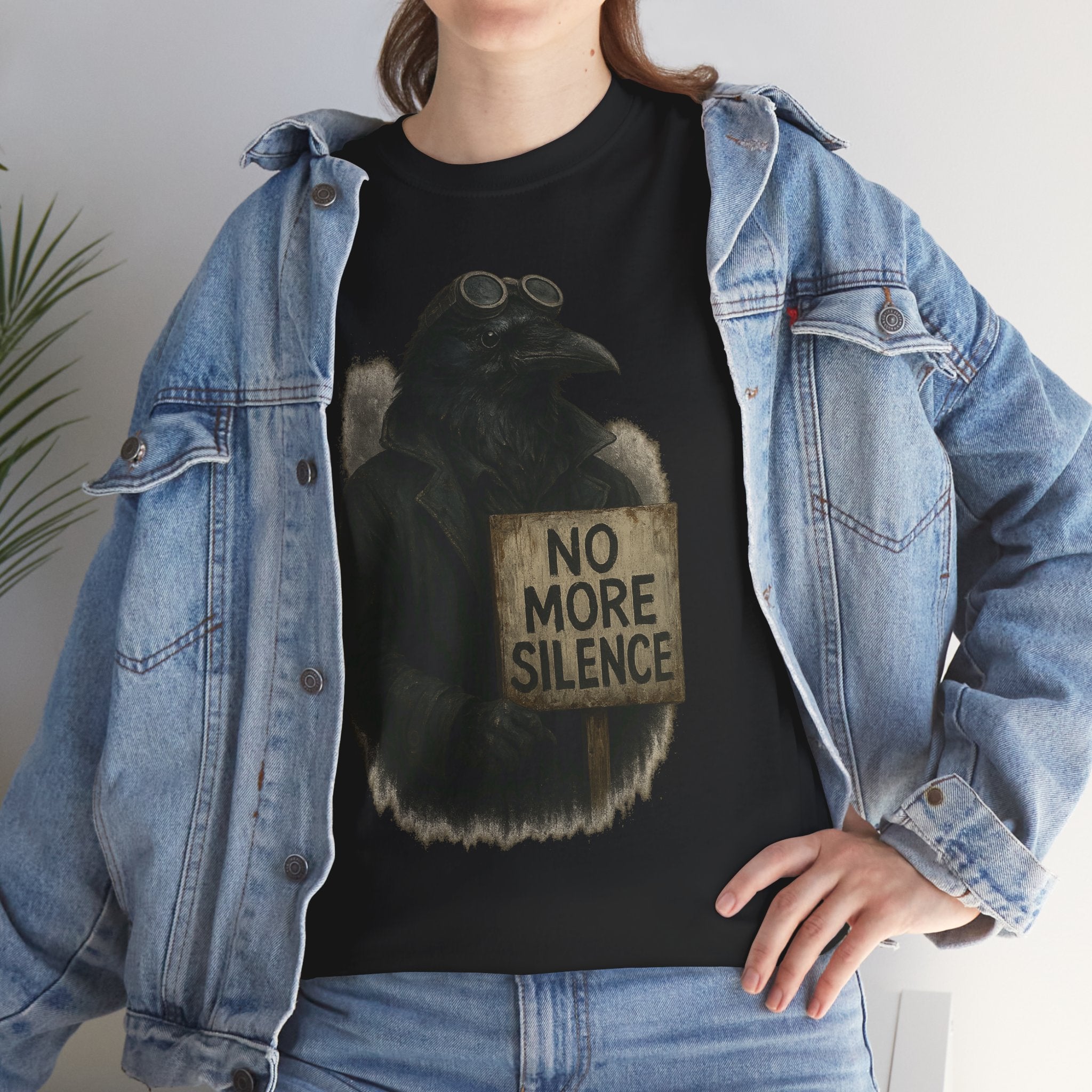 Raven Protest Tee - Unisex Heavy Cotton Tee, Graphic Shirt for Activists, Statement T-Shirt, Gift for Social Justice Advocates, No [...]
