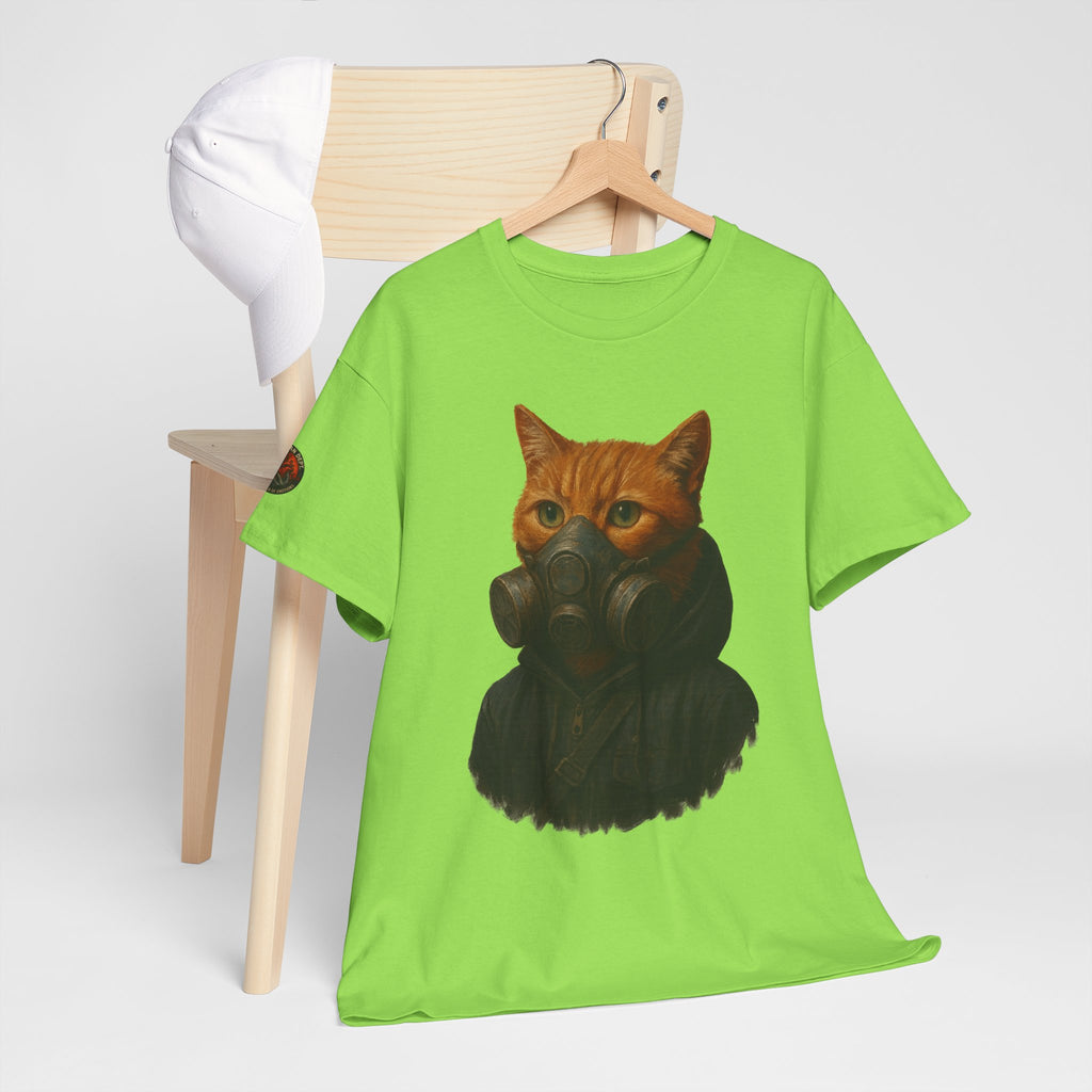 Unique Cat Art Tee, Unisex Heavy Cotton T-Shirt, Quirky Gift, Cat Lover Clothing, Pet Owner Apparel, Funny Graphic Tee