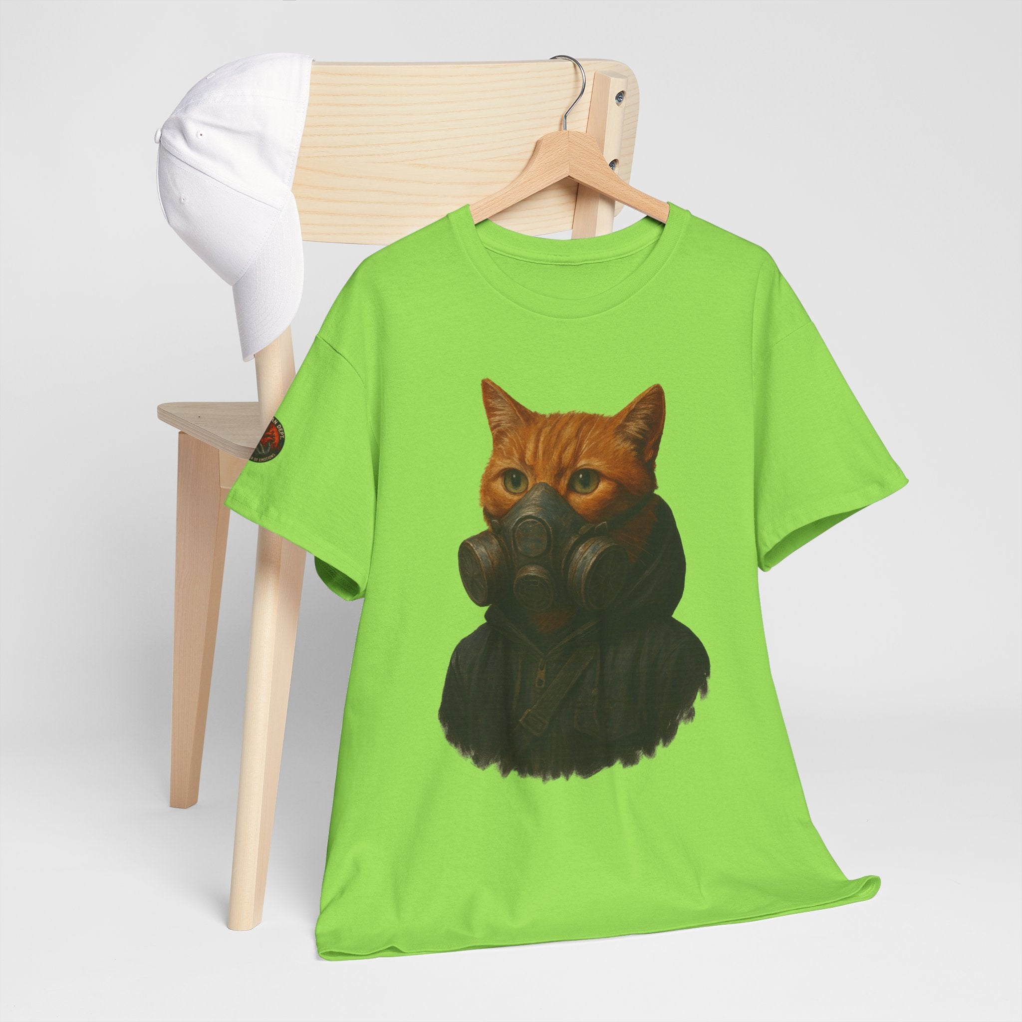 Unique Cat Art Tee, Unisex Heavy Cotton T-Shirt, Quirky Gift, Cat Lover Clothing, Pet Owner Apparel, Funny Graphic Tee