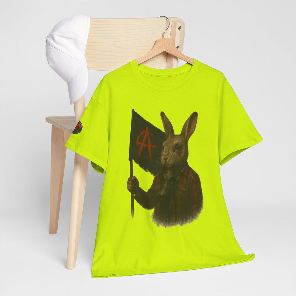 Rebellious Rabbit Art Tee, Cool Graphic Tee, Animal Lover Gift, Unisex Casual Shirt, Edgy Fashion Tee, Quirky Gift Idea