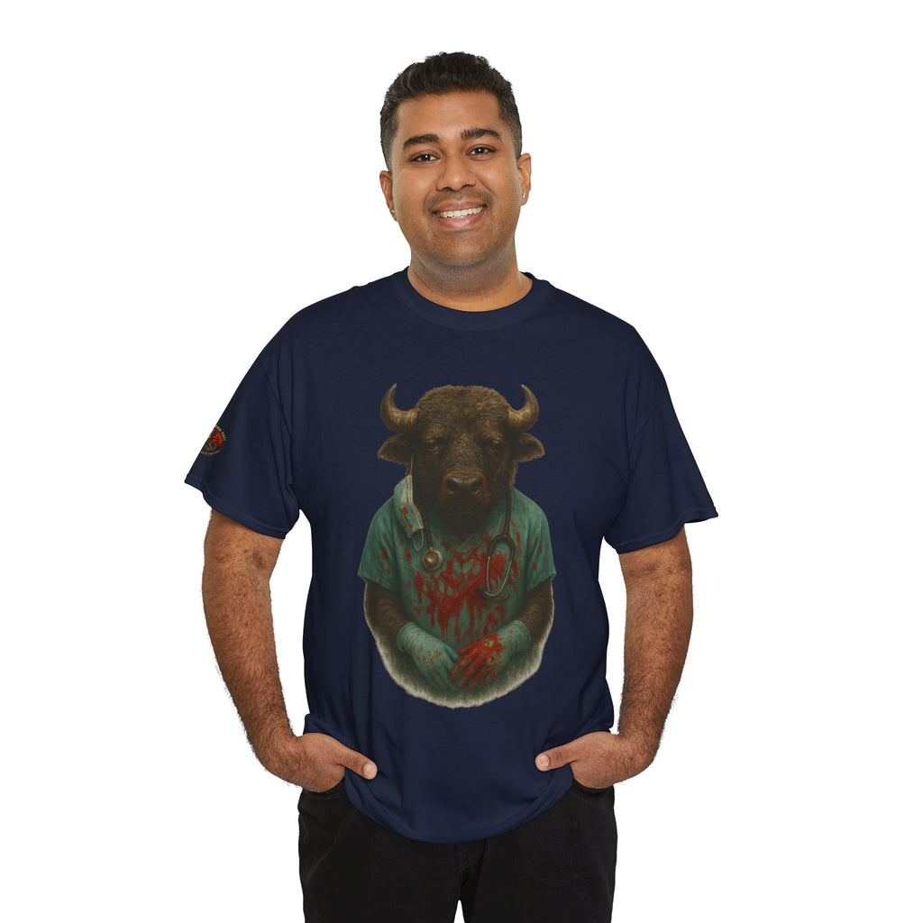 Artistic Graphic Tee, Bull T-Shirt, Unique Animal Design Shirt, Casual Wear, Gift for Animal Lovers